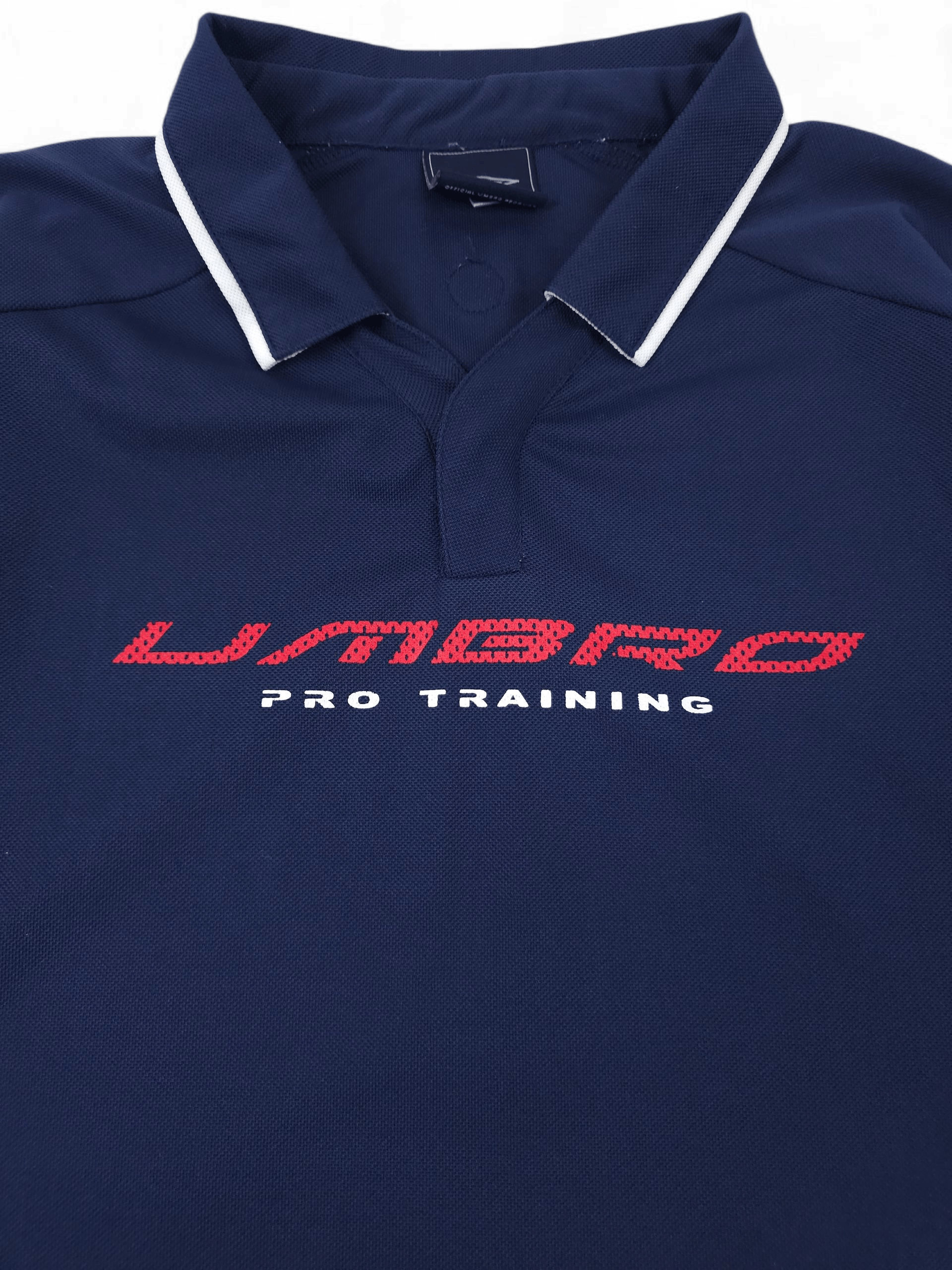 Umbro 💎 90's Vintage Umbro Navy Blue Pro Training Polo Shirt Y2K Size US L / EU 52-54 / 3 - 3 Thumbnail