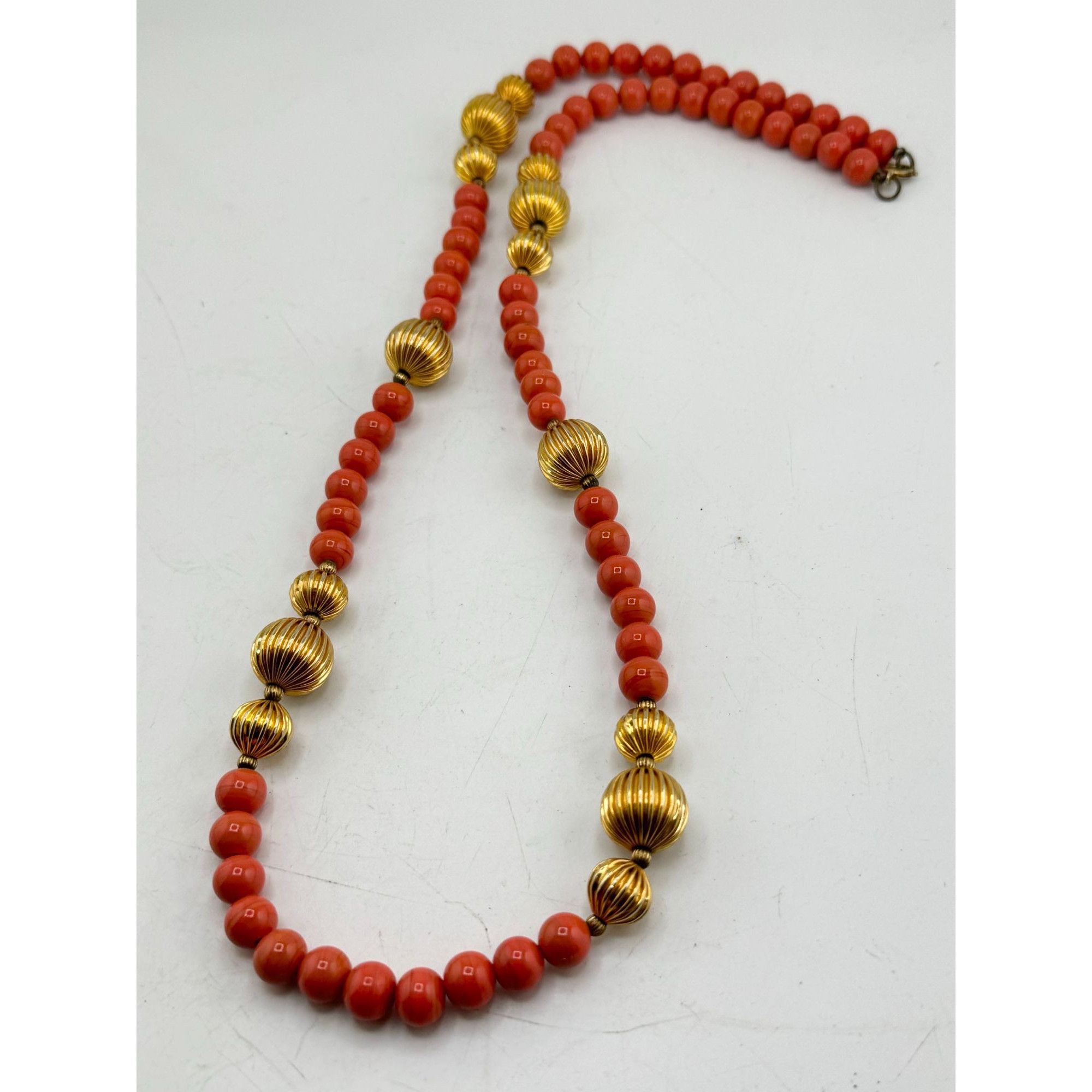 Vintage Vintage orange gold beaded necklace Size ONE SIZE - 3 Thumbnail