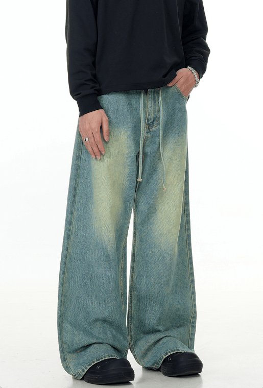 Japanese Brand × Jean Vintage cleanfit drawstring straight loose distressed jeans Size US 32 / EU 48 - 3 Thumbnail