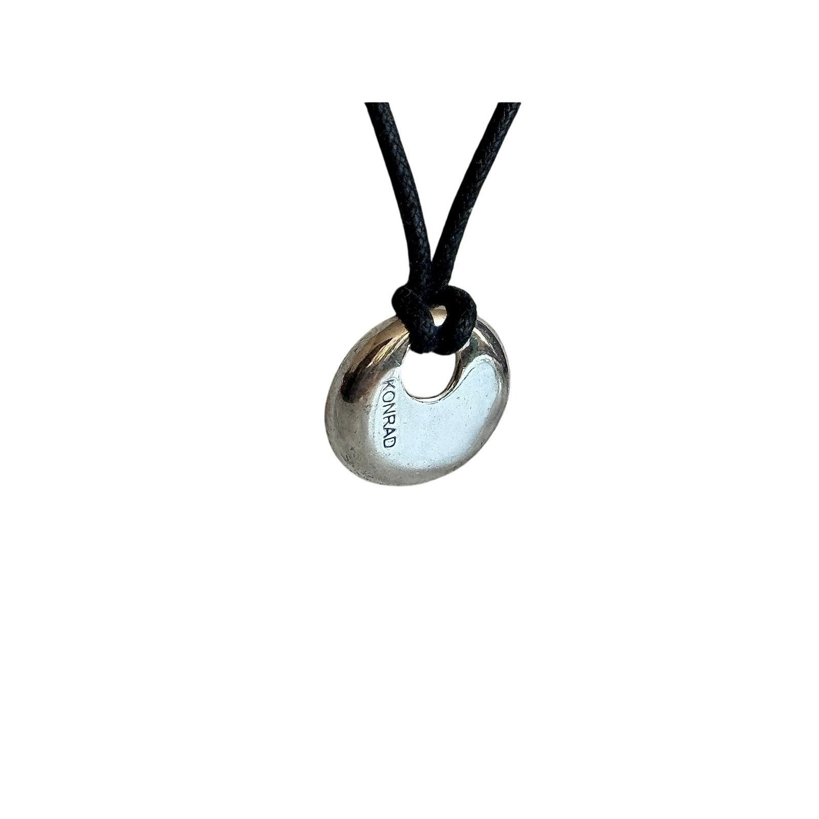 Other Konrad Silver Pebble Pendant Necklace on Black Cord Size ONE SIZE - 4 Thumbnail