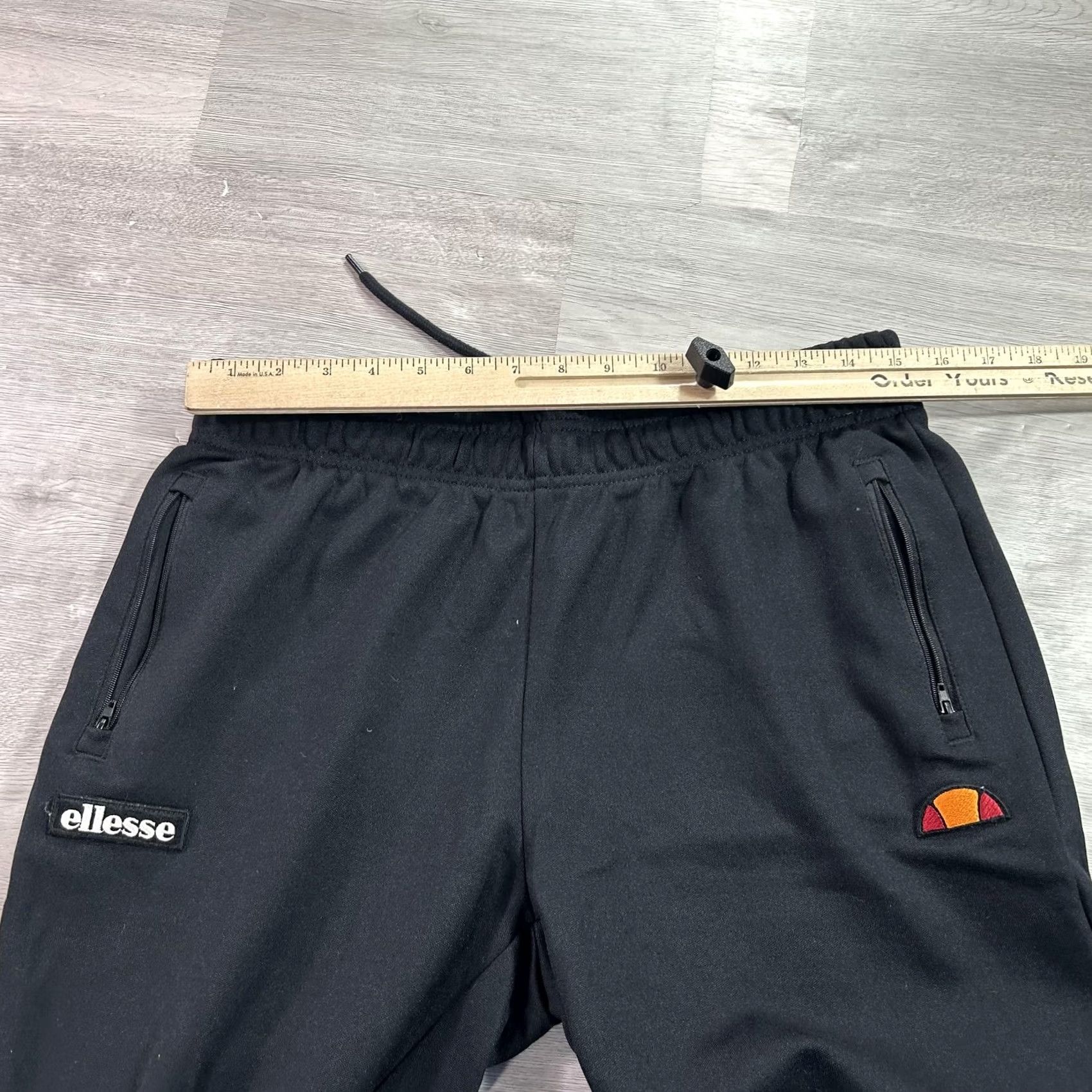 Ellesse Ellesse Mens Medium Black Fleece Jogger Sweatpants with Pockets EM04351 Size US 31 - 6 Thumbnail