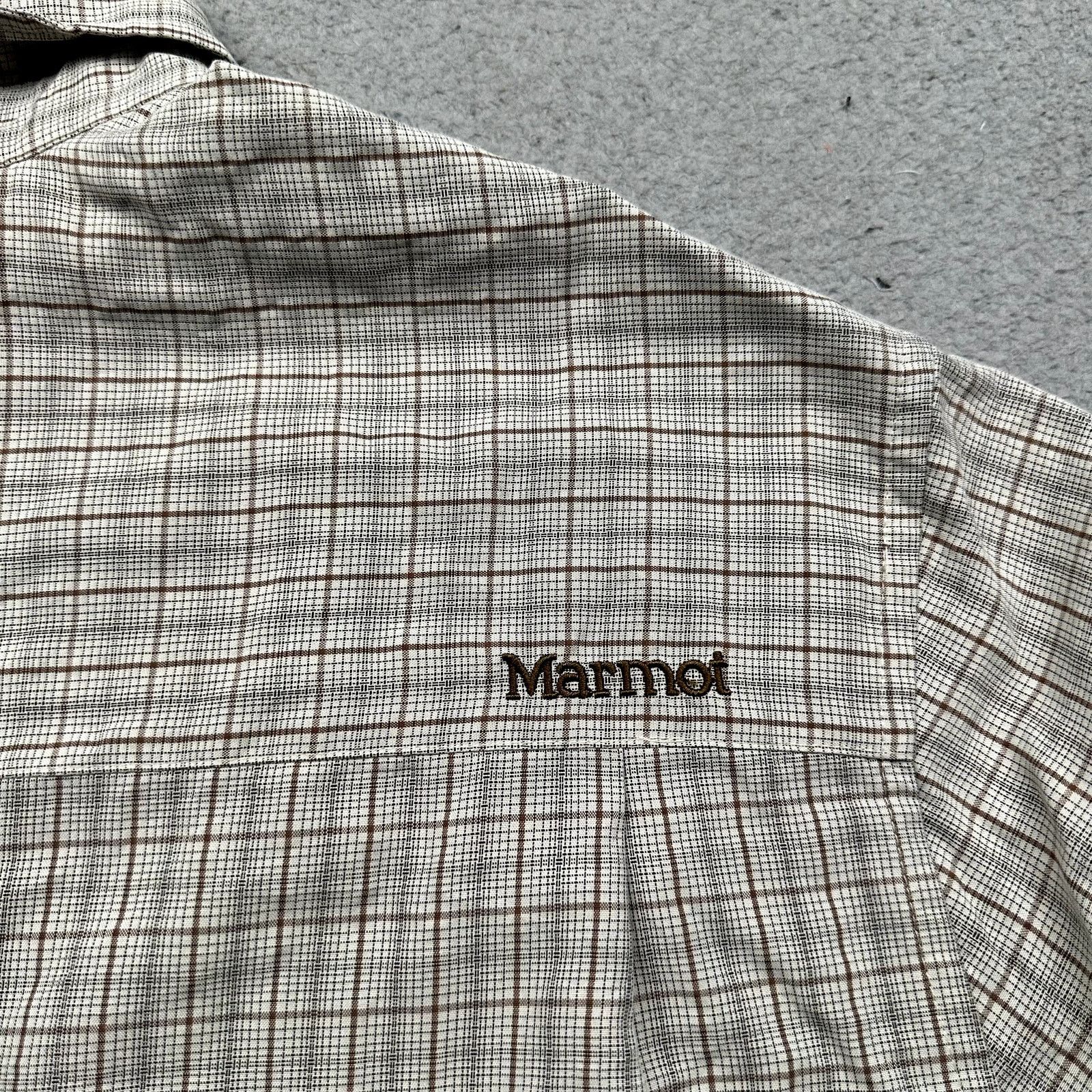 Marmot Marmot Micro Plaid Button Shirt Men XXL Rayon Brown Beige Size US XXL / EU 58 / 5 - 13 Thumbnail