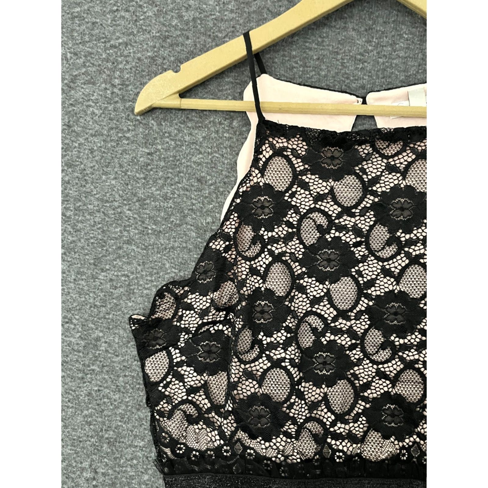 Vintage Speechless Black Lace Dress Mini XL Sleeveless Formal Party Cocktail Floral Square Neck Women's XL Black Size XL / US 12-14 / IT 48-50 - 6 Thumbnail