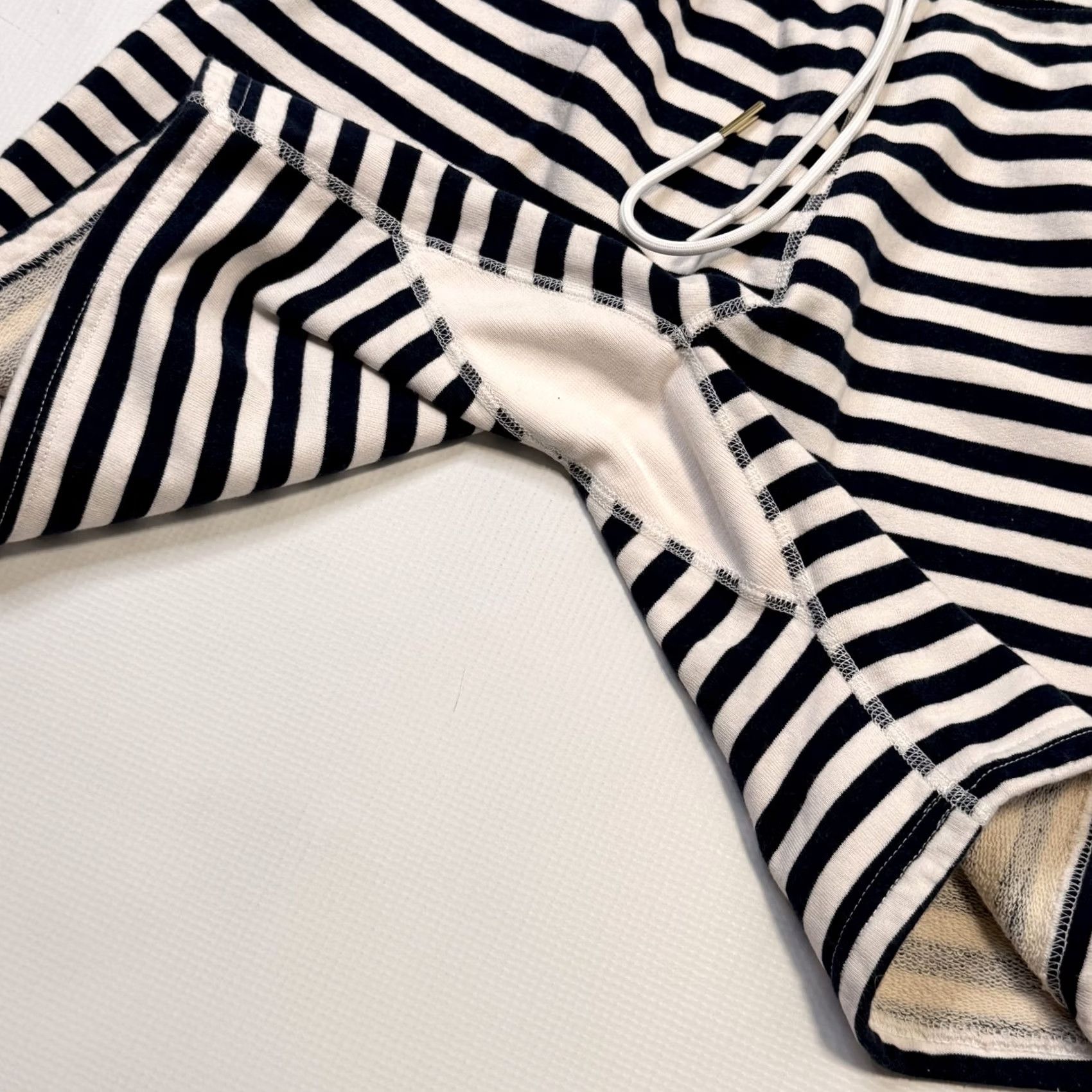Vintage October's Very Own Shorts Mens Medium Blue White Stripe Fleece Sweat Drawstring Size US 31 - 4 Thumbnail