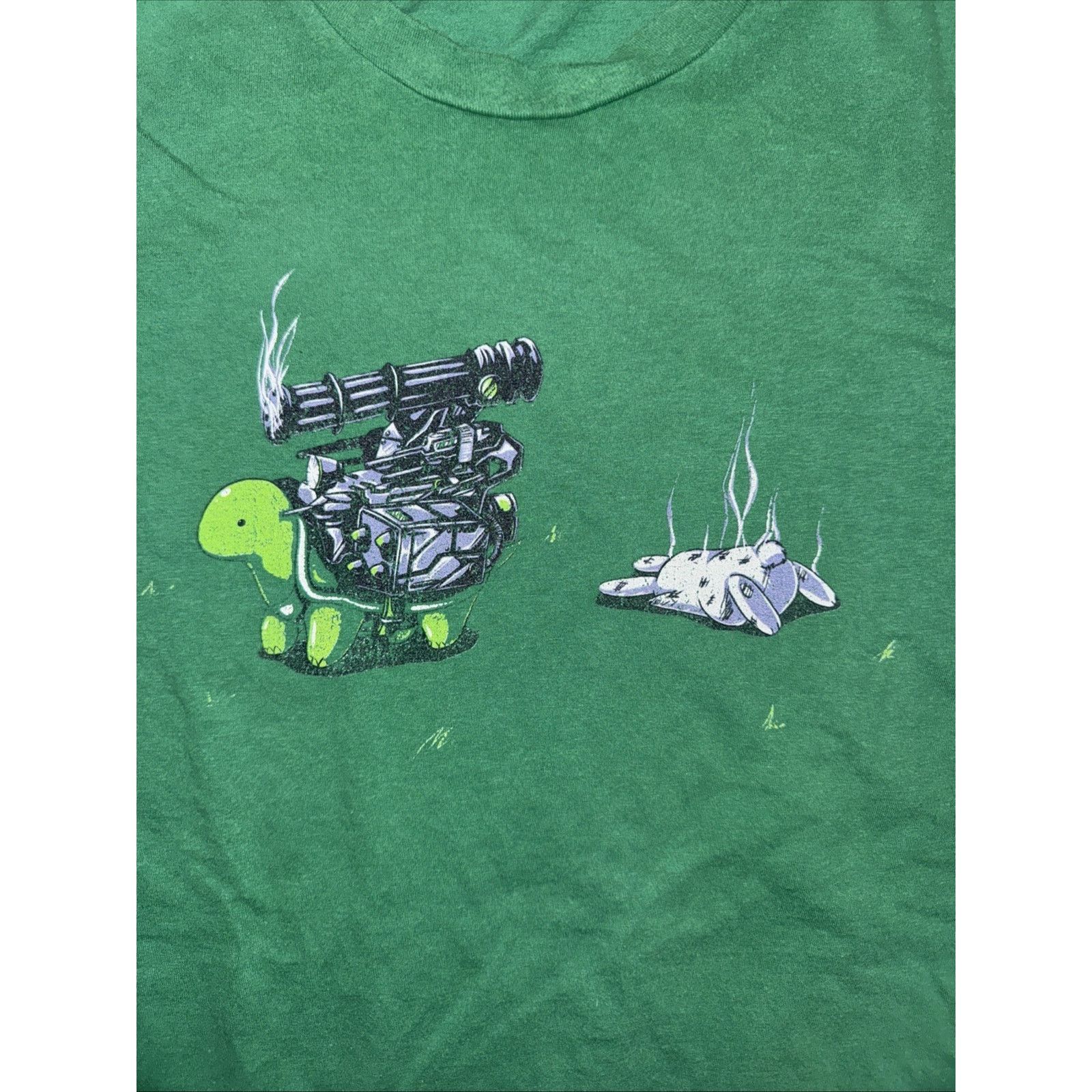 Band Tees × Vintage Green Turtle Tank T-Shirt Funny Animal Parody XL 23x28 Size US XL / EU 56 / 4 - 2 Thumbnail