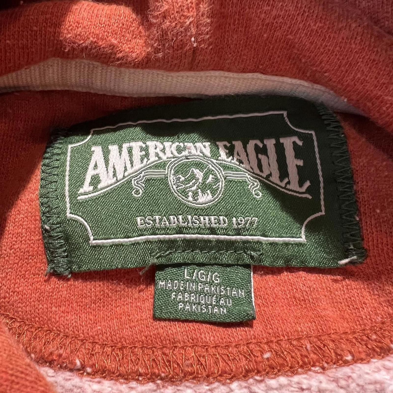 American Eagle Outfitters American Eagle Pullover Orange Graphic Spellout Hoodie Size US L / EU 52-54 / 3 - 3 Thumbnail