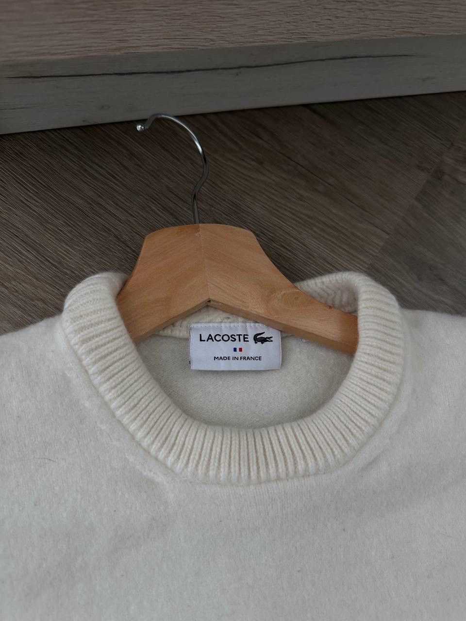 Lacoste × Vintage Vintage Lacoste France White Wool Sweater Size S / US 4 / IT 40 - 13 Thumbnail