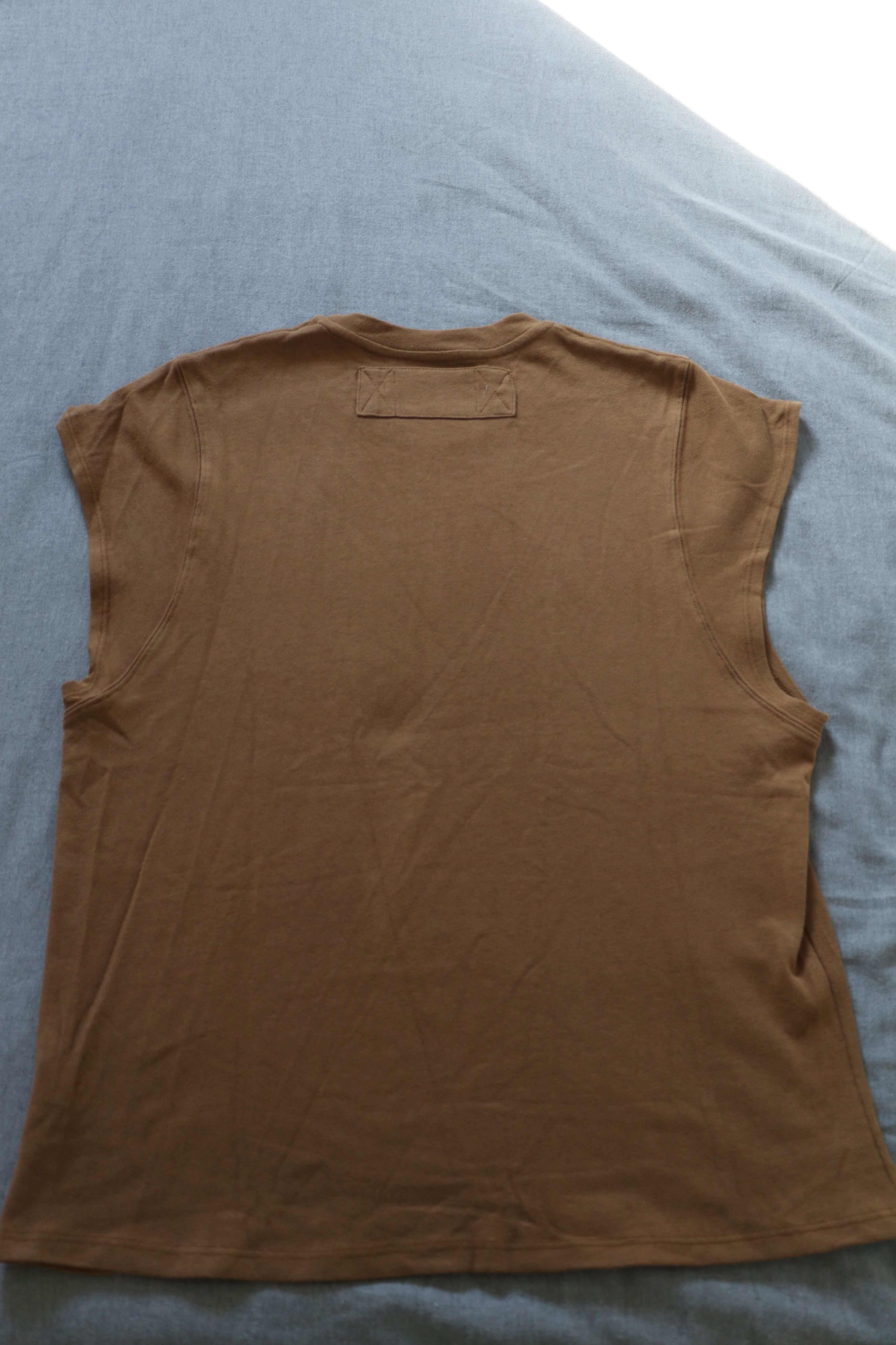 Sebastien Ami Brown Sleeveless Cut-Off T-Shirt Size US L / EU 52-54 / 3 - 5 Thumbnail