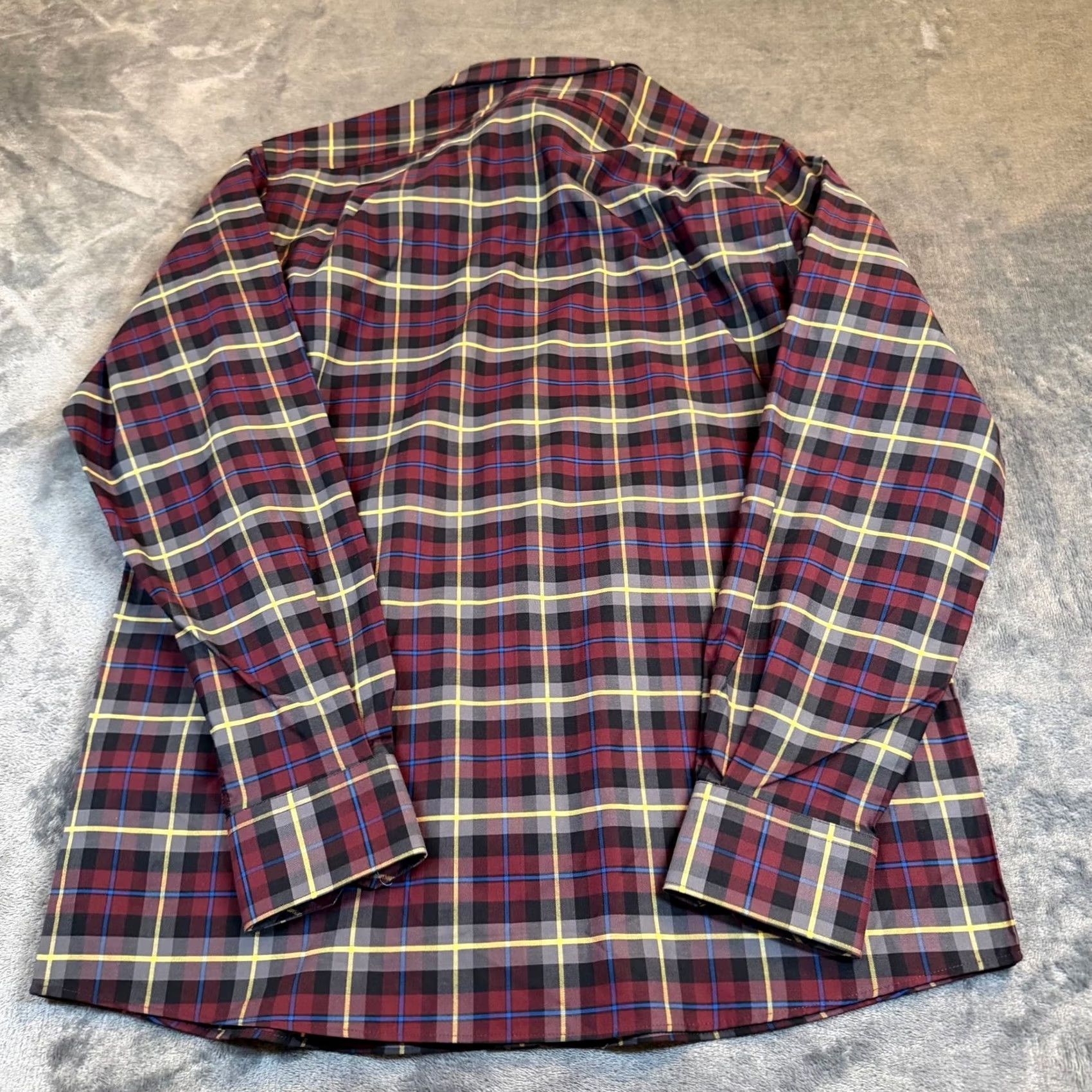 Hart Schaffner Marx Hart Schaffner Marx Shirt Plaid Button-Up Burgundy Grey Cotton NWT Small Men’s Long Sleeve Spread Collar Button Size US S / EU 44-46 / 1 - 4 Thumbnail
