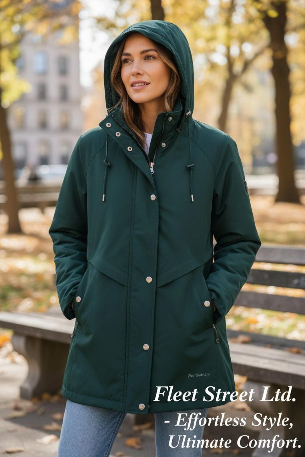 Other Fleet Street Ltd. Women's All-Weather Hooded Parka Jacket Size M / US 6-8 / IT 42-44 - 2 Thumbnail