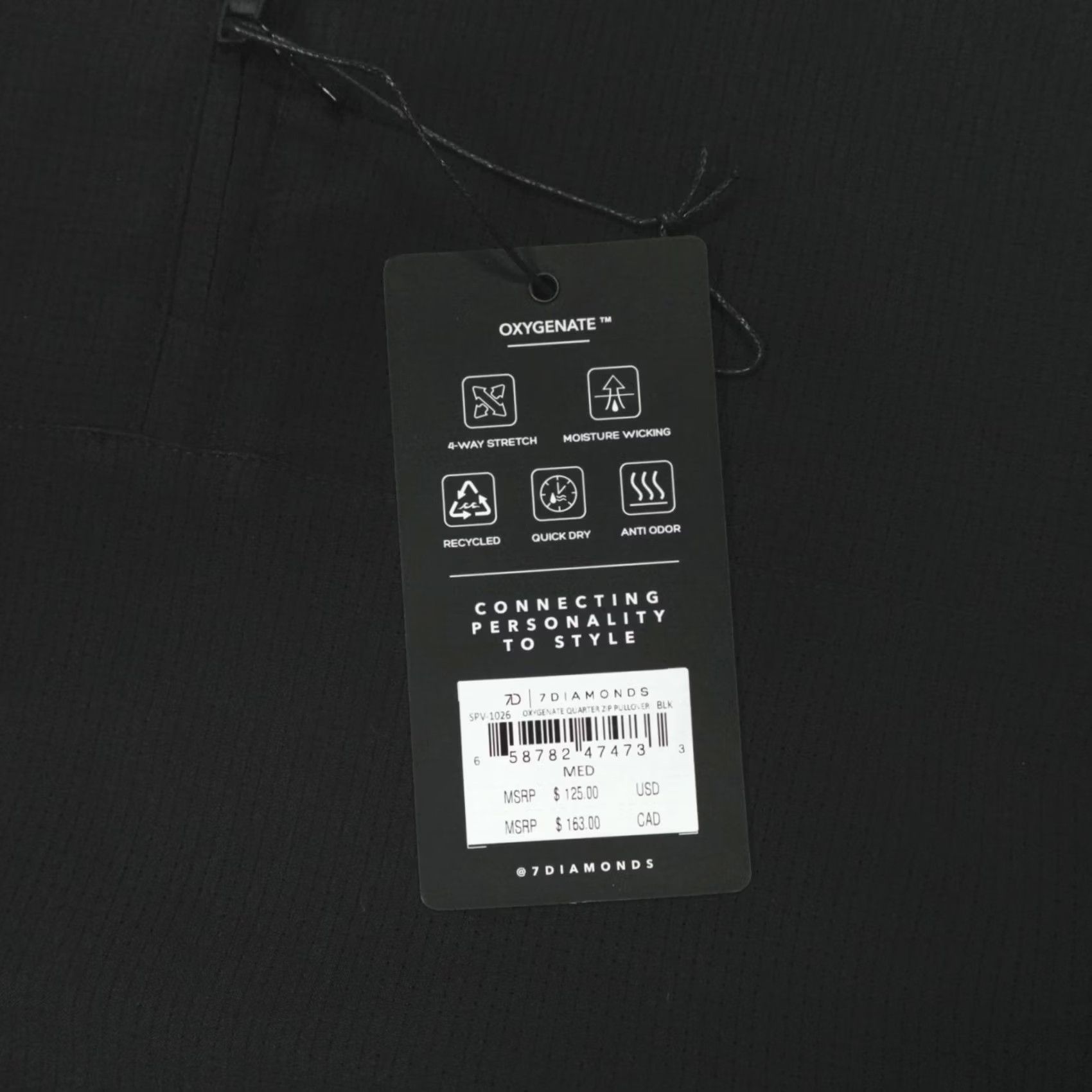 Vintage 7 Diamonds Pullover Mens M Black Oxygenate 1/4 Zip Quick Dry Stretch Anti-Odor Size US M / EU 48-50 / 2 - 4 Thumbnail