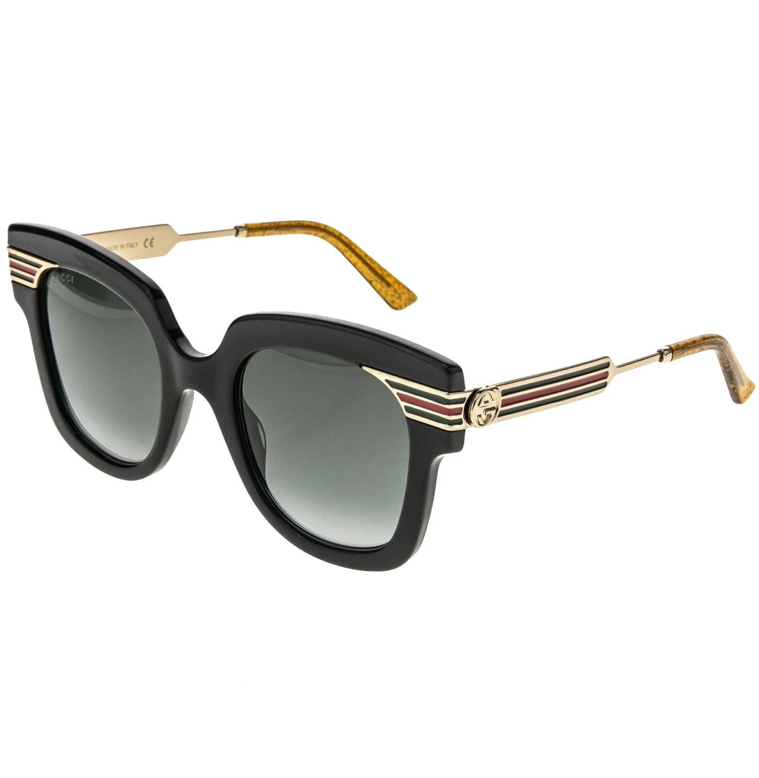 Gucci GUCCI GG0281S WEB Stripe 0281 Gold Black Sunglasses 001 Size ONE SIZE - 9 Thumbnail