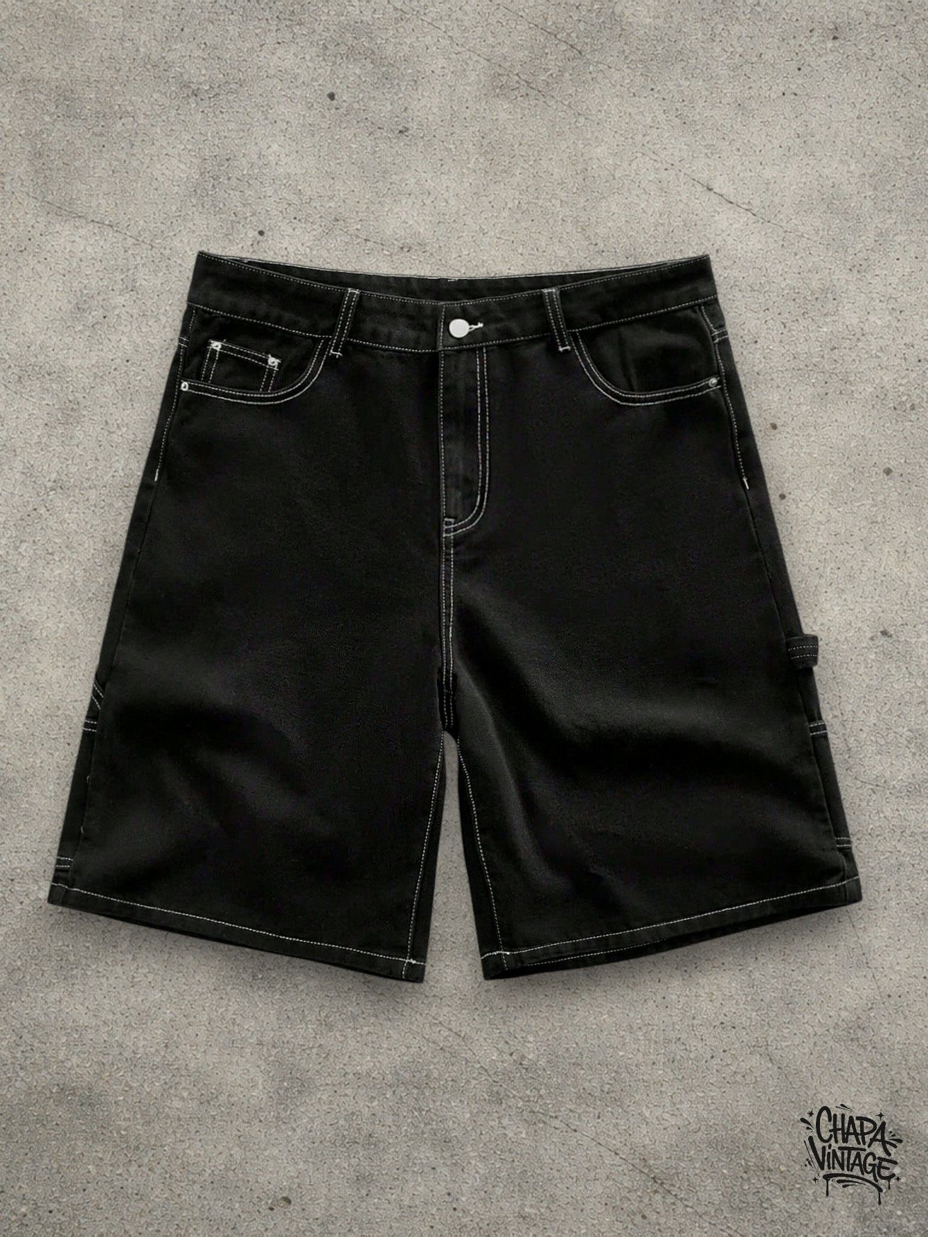 Vintage Black jeans shorts Size US 32 / EU 48 - 2 Thumbnail