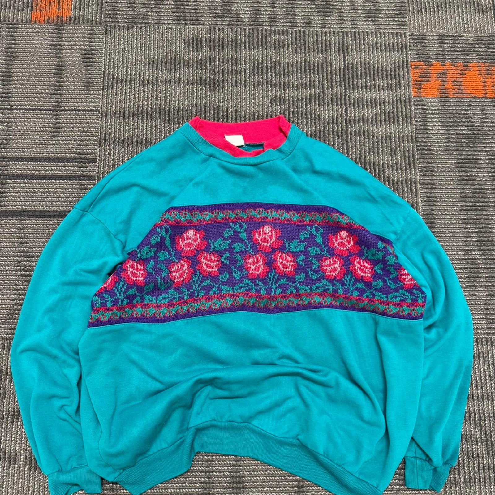 Other Women’s Vintage 90’s Floral Knit Crewneck – Size Large Size L / US 10 / IT 46 - 1 Thumbnail