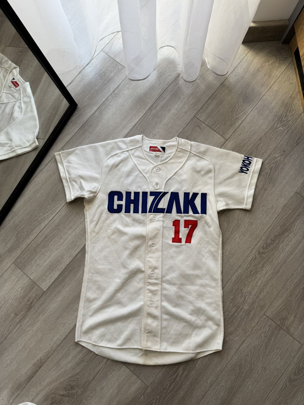 Mizuno Game Worn Vintage Mizuno Baseball Jersey | CHIZAKI #17 Japan Size US L / EU 52-54 / 3 - 1 Thumbnail