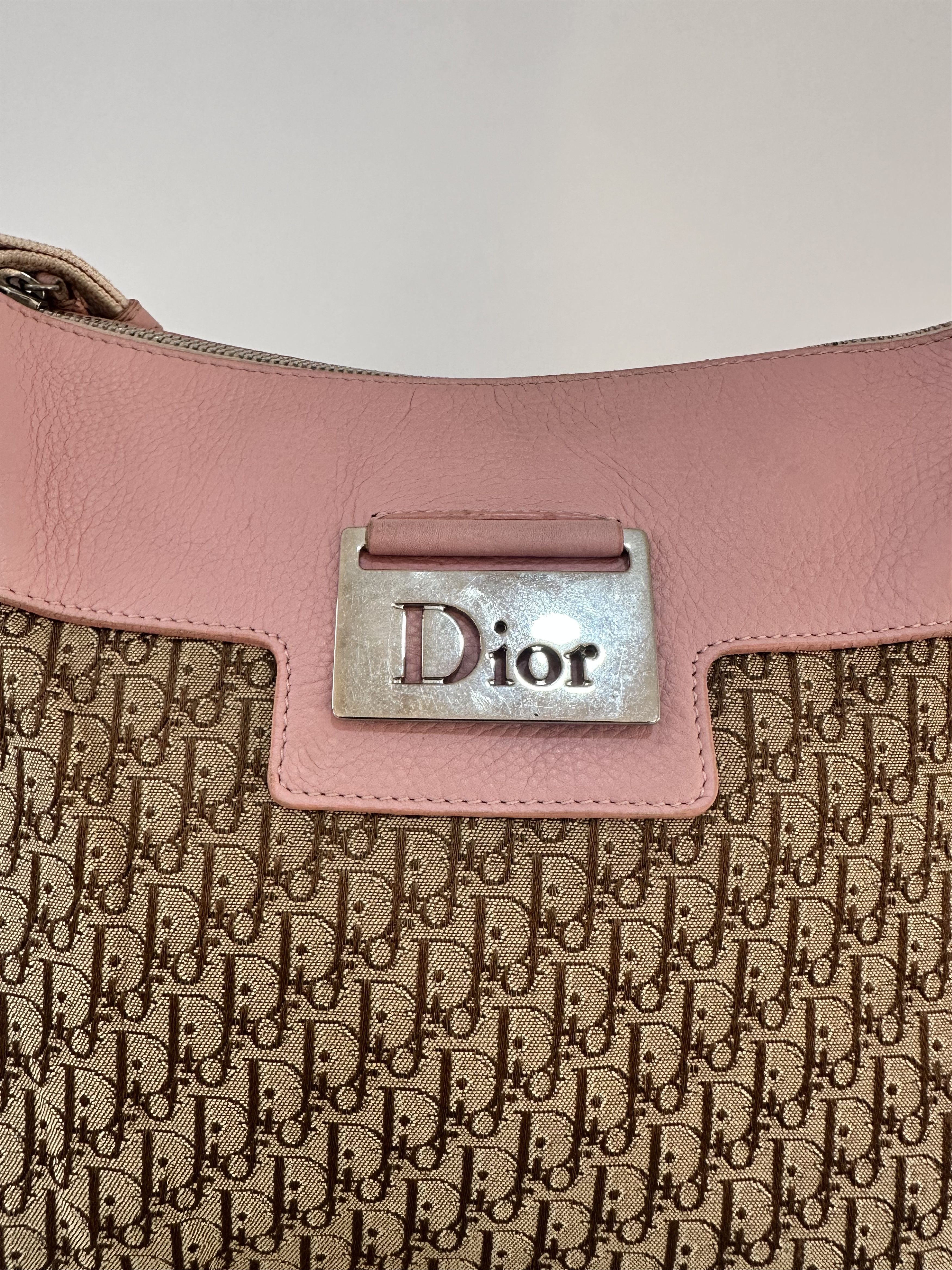 Dior Dior Brown Oblique Canvas Crossbody Bag Pink Beige Size ONE SIZE - 2 Thumbnail