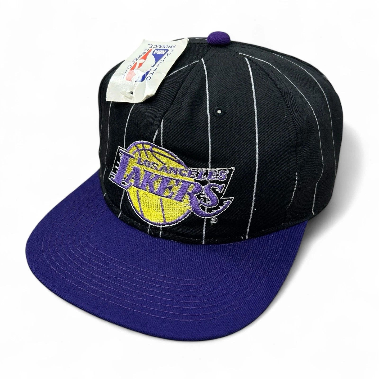 NBA × Starter × Vintage Los Angeles Lakers STARTER SNAPBACK HAT PINSTRIPE SIZE FREE Size ONE SIZE - 1 Thumbnail