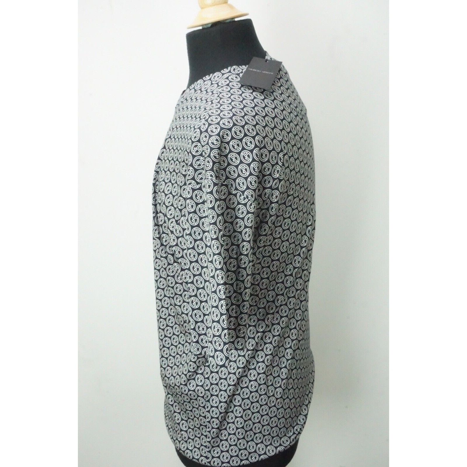Giorgio Armani Giorgio Armani Black Label Navy Blue White Logo Cotton Polo Size US M / EU 48-50 / 2 - 2 Thumbnail