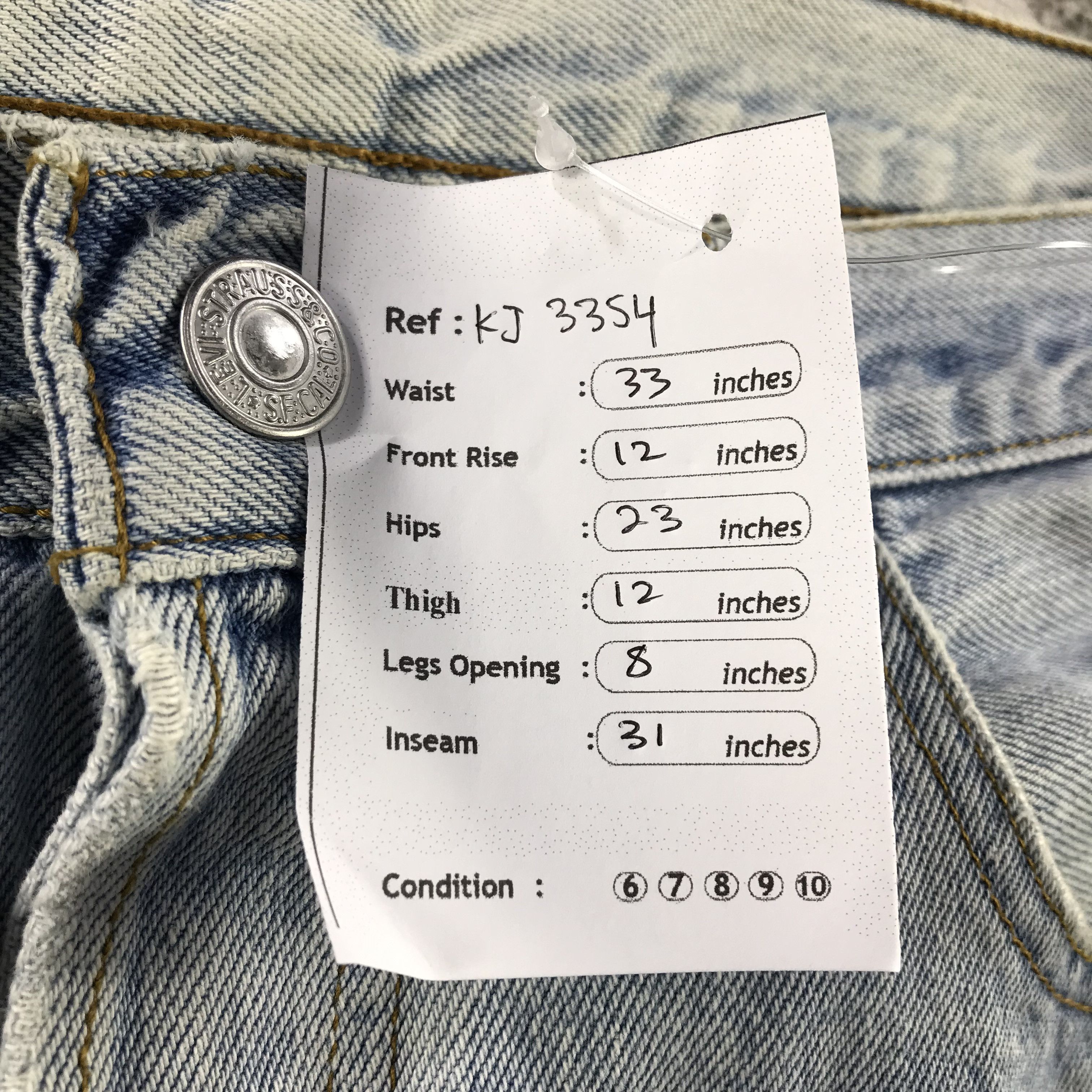 Levi's Vintage 90s Levis 501 Jeans Dirty Wash Denim KJ3354 Size US 32 / EU 48 - 12 Thumbnail