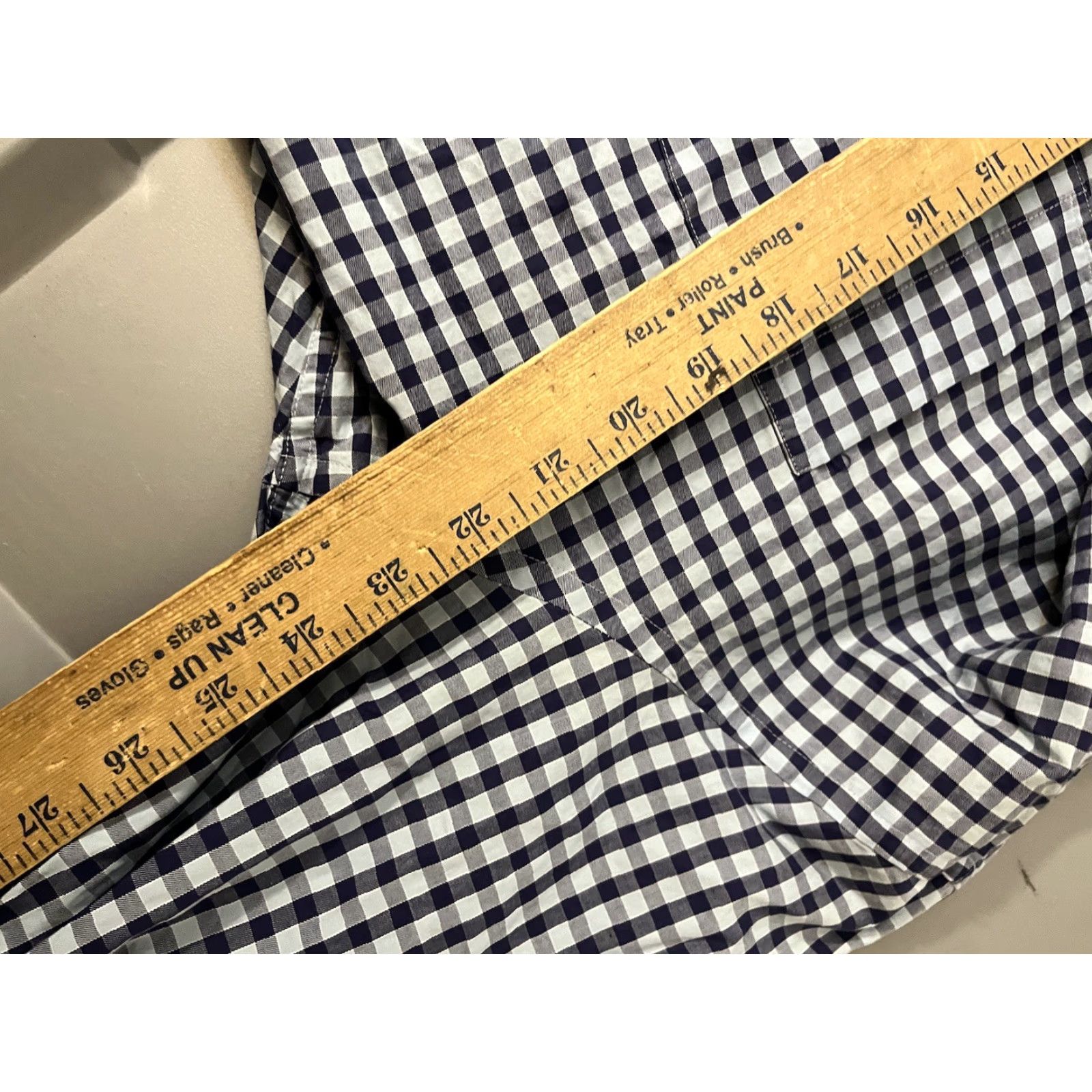 Peter Millar Peter Millar Shirt Men's Large Cotton Blue Gingham Long Sleeve Button-Down Size US L / EU 52-54 / 3 - 6 Thumbnail