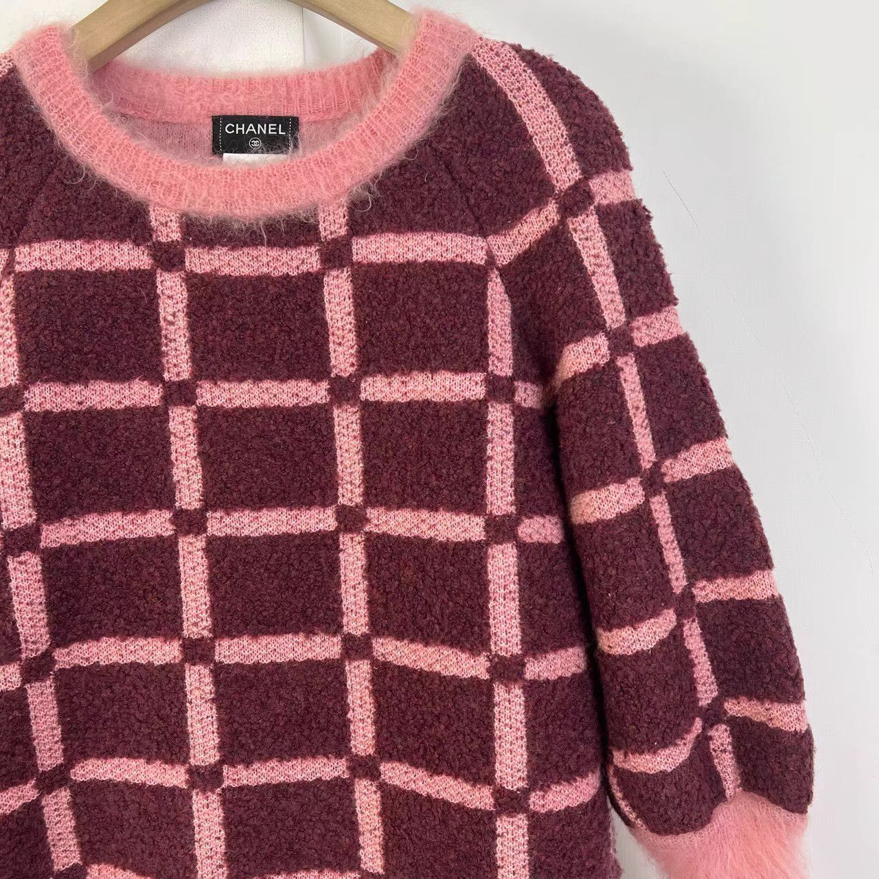 Chanel Chanel Plaid Mohair Knit Sweater K12 Size XS / US 0-2 / IT 36-38 - 5 Thumbnail