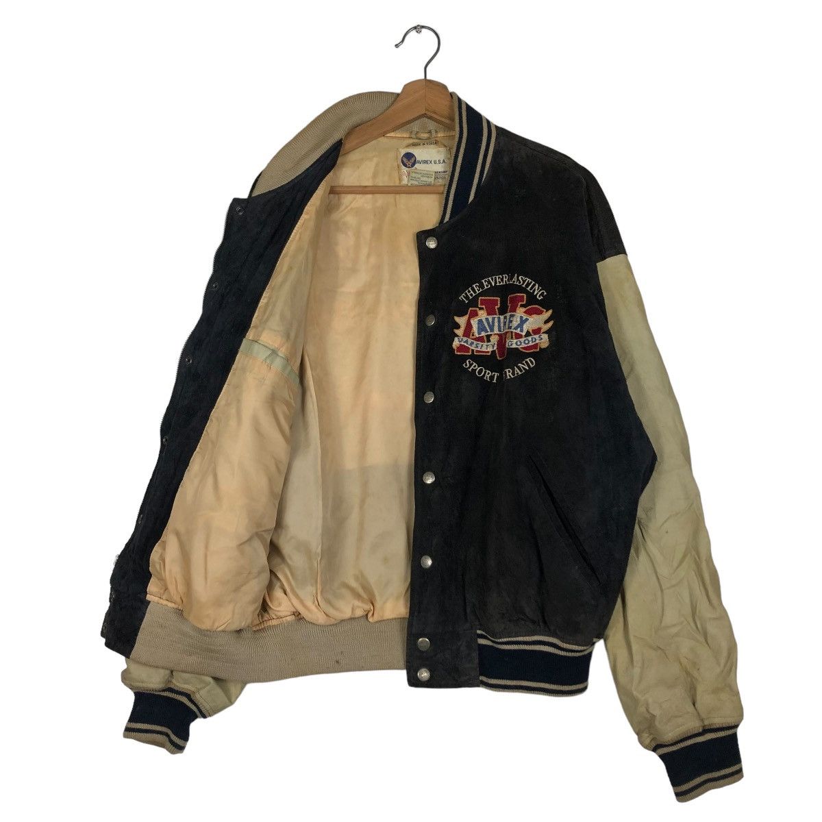 Avirex 🔥ARCHIVE VINTAGE LEATHER JACKET AVIREX USA VARSITY BIG LOGO Size US M / EU 48-50 / 2 - 13 Thumbnail