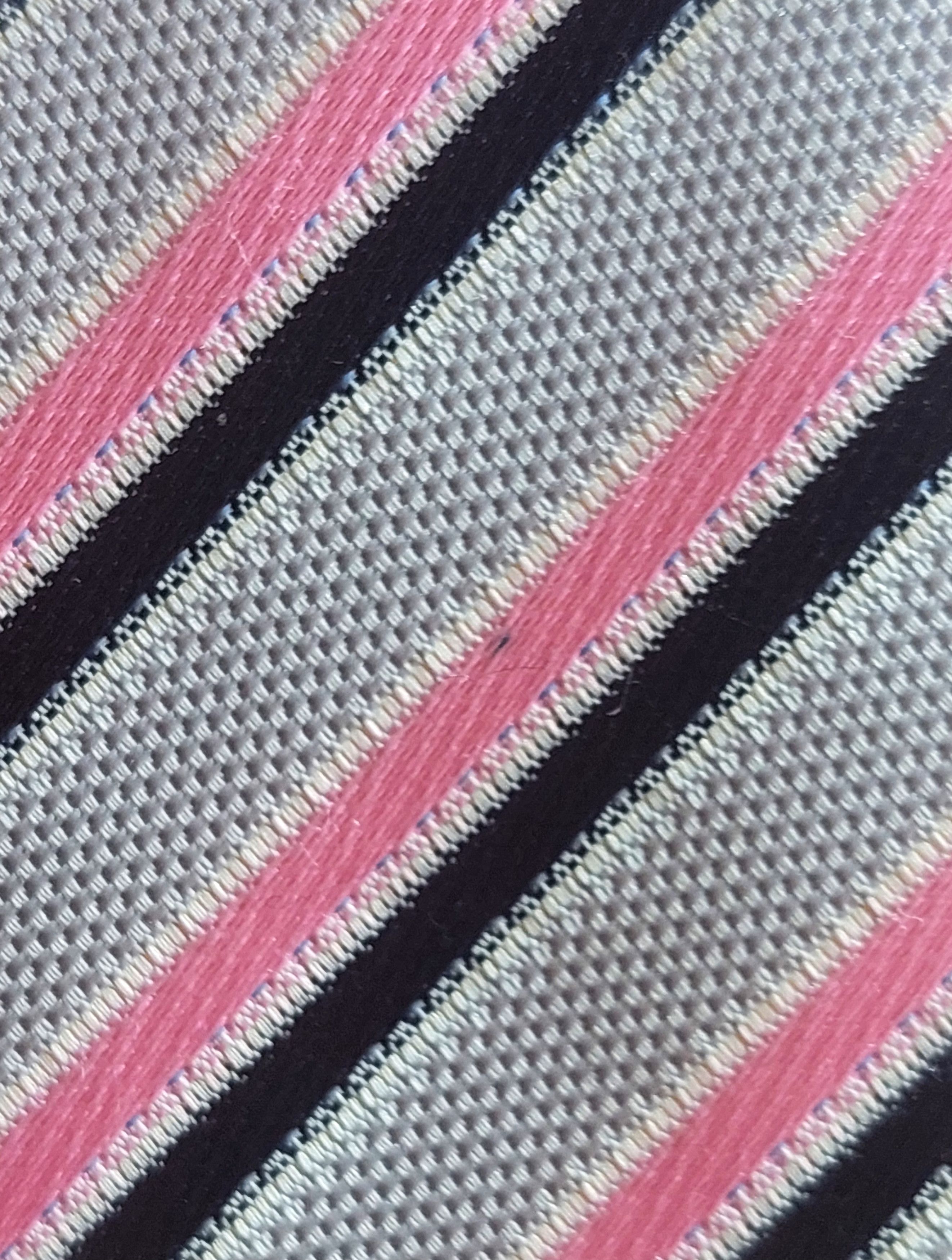 Ermenegildo Zegna Ermenegildo Zegna Silk Tie Gray Pink Diagonal Stripe Italy Size ONE SIZE - 20 Thumbnail