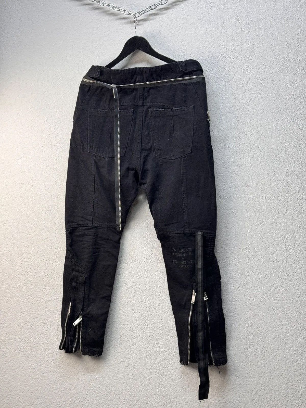 Ben Taverniti Unravel Project BEN TAVERNITI UNRAVEL PROJECT VINTAGE RICK OWENS MOTTO Size US 33 - 22 Thumbnail