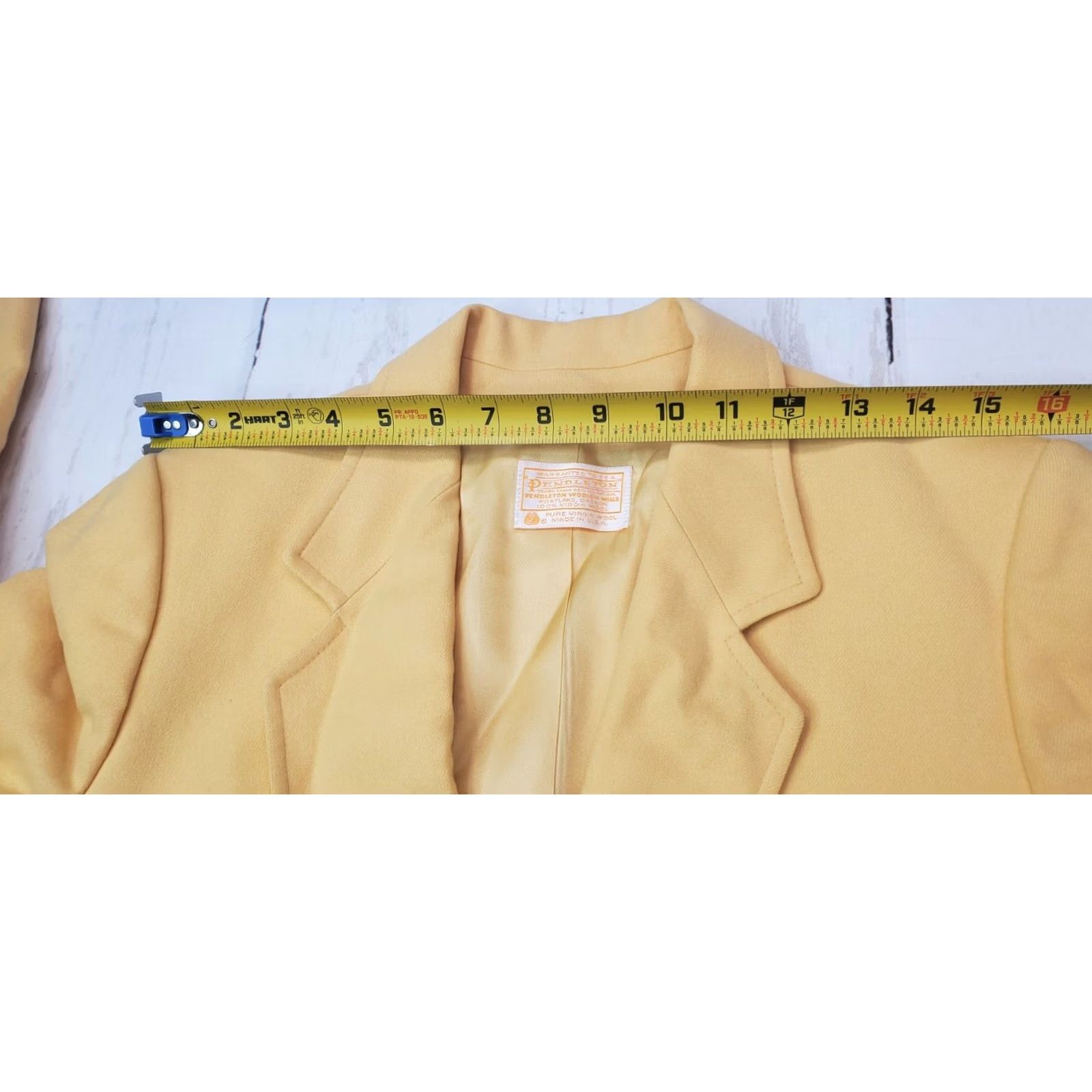 Pendleton Pendleton Women Wool Blazer M Canary Yellow Satin Lined Jacket, Button Closure, Wool, 36 in Chest, Virgin Wool, Vintage No Size M / US 6-8 / IT 42-44 - 7 Thumbnail