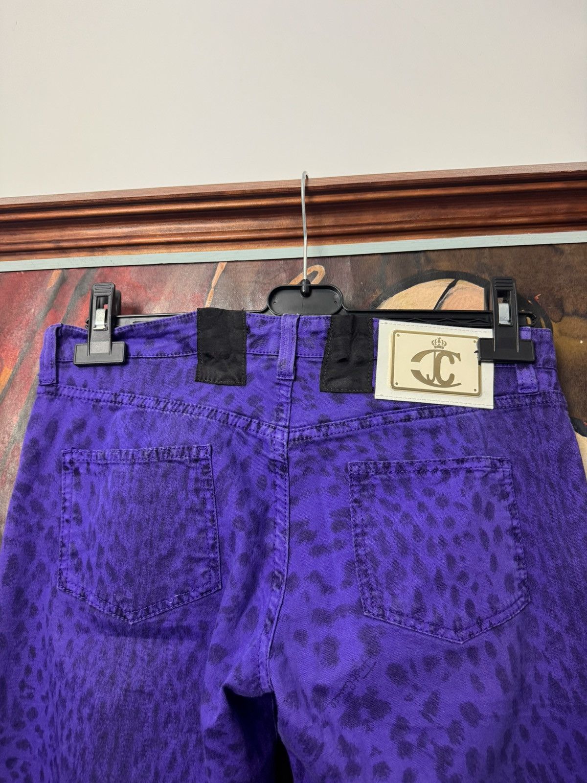 Roberto Cavalli Cavalli Jeans Rare Vintage Leopard Purple PunkRock Pant Y2k Size 29" - 3 Thumbnail