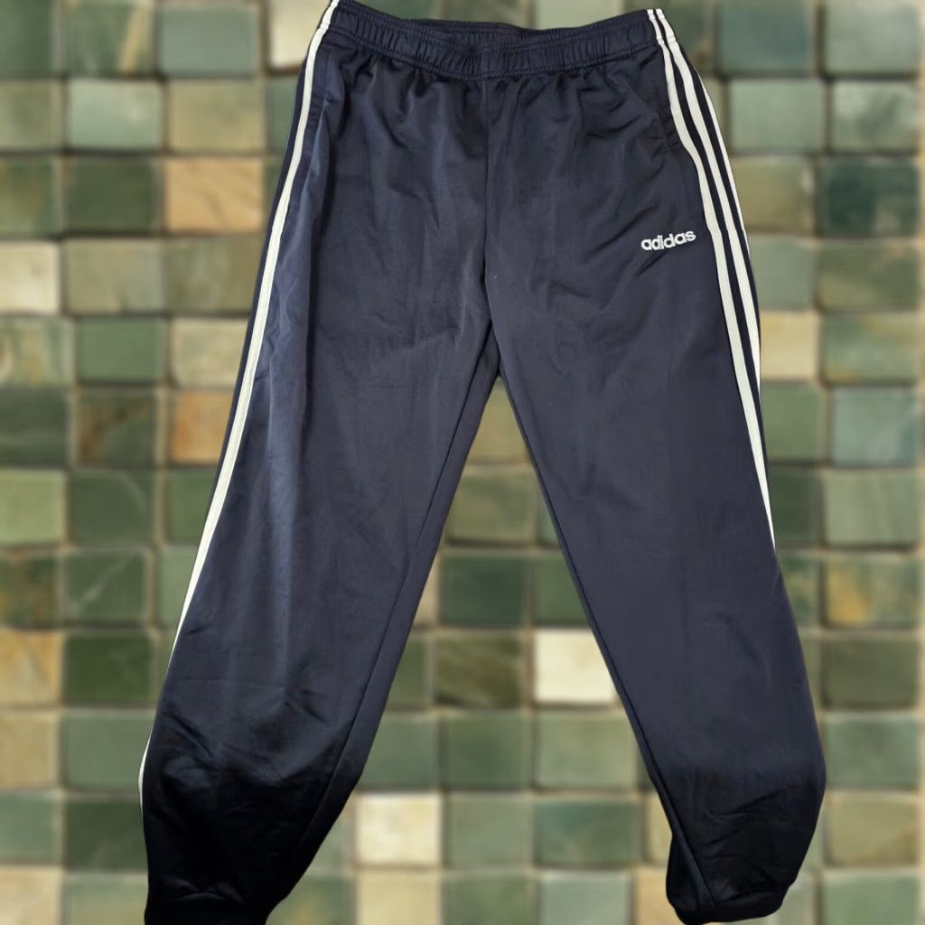 Adidas Adidas Pants Men's Large Sweatpants Joggers Navy White Striped Logo 32x29 Size US 33 - 1 Thumbnail