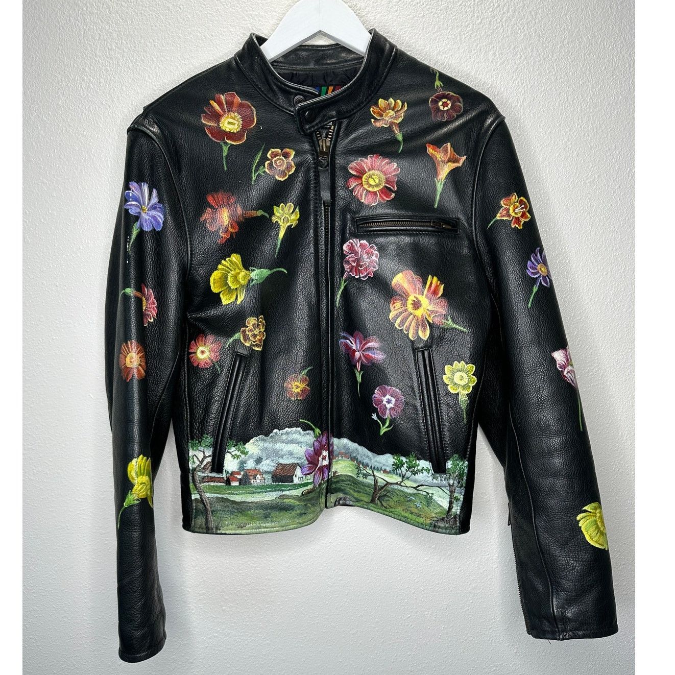 Libertine Libertine Hand-Painted Floral Skull Black Leather Jacket M Size M / US 6-8 / IT 42-44 - 1 Thumbnail