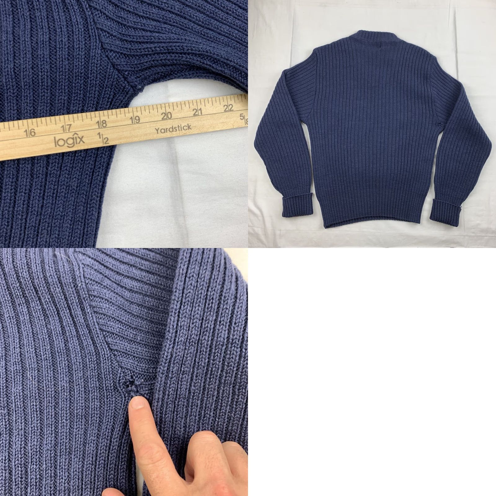 Vintage VINTAGE Iron Run Wool Sweater Adult Medium Blue 80s Military Mens Pullover Size US M / EU 48-50 / 2 - 8 Thumbnail