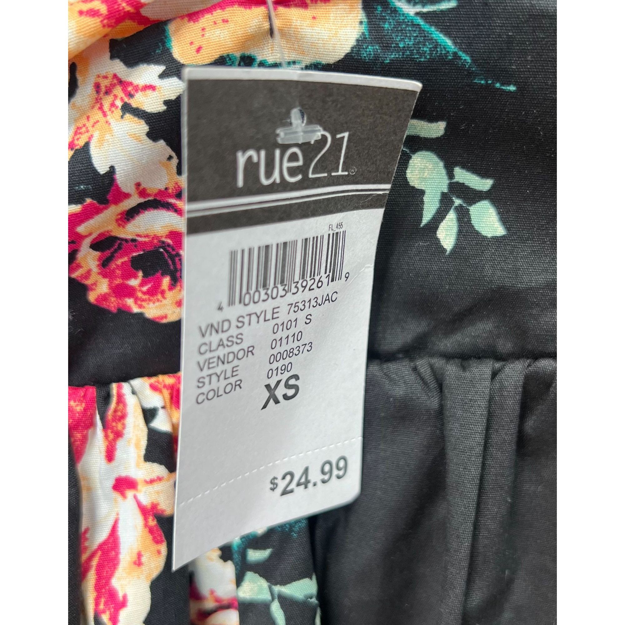 rue21 Rue 21 - Women's Floral Mini Dress - Black - Extra Small Size XS / US 0-2 / IT 36-38 - 8 Thumbnail