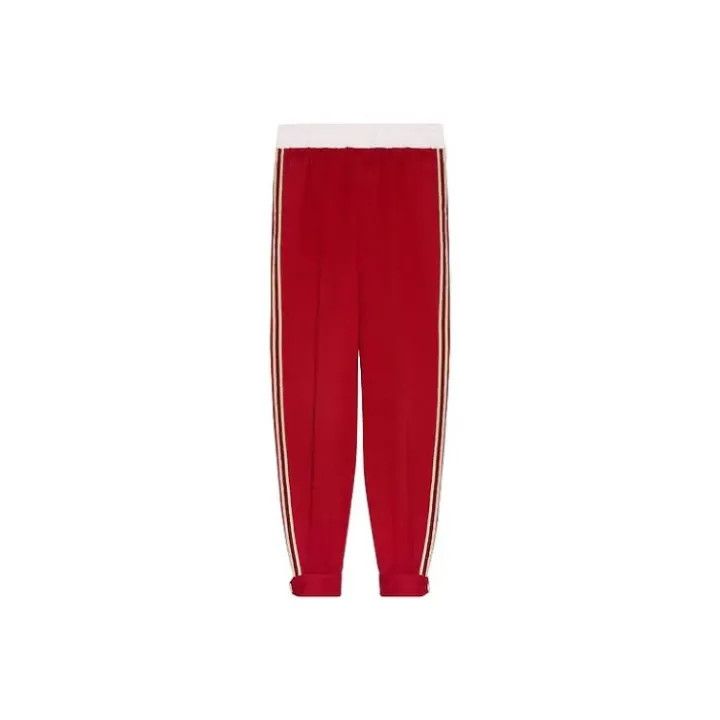 Gucci Gucci Red Logo Stripe Knit Sports Pants Size US 44 / EU 60 - 1 Thumbnail