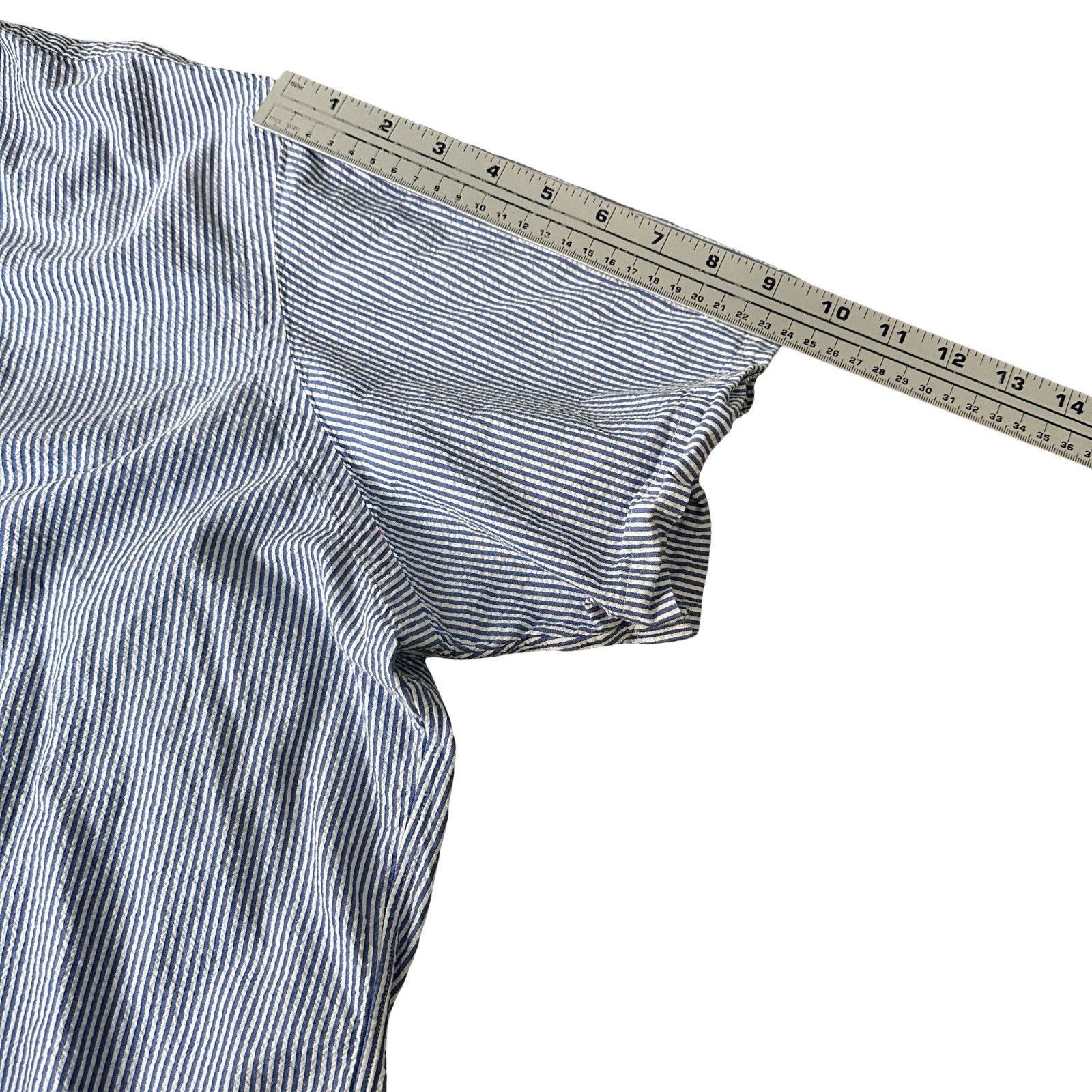 Ralph Lauren Polo Ralph Lauren Seersucker Shirt Men's 2XL XXL Blue White Size US XXL / EU 58 / 5 - 9 Thumbnail