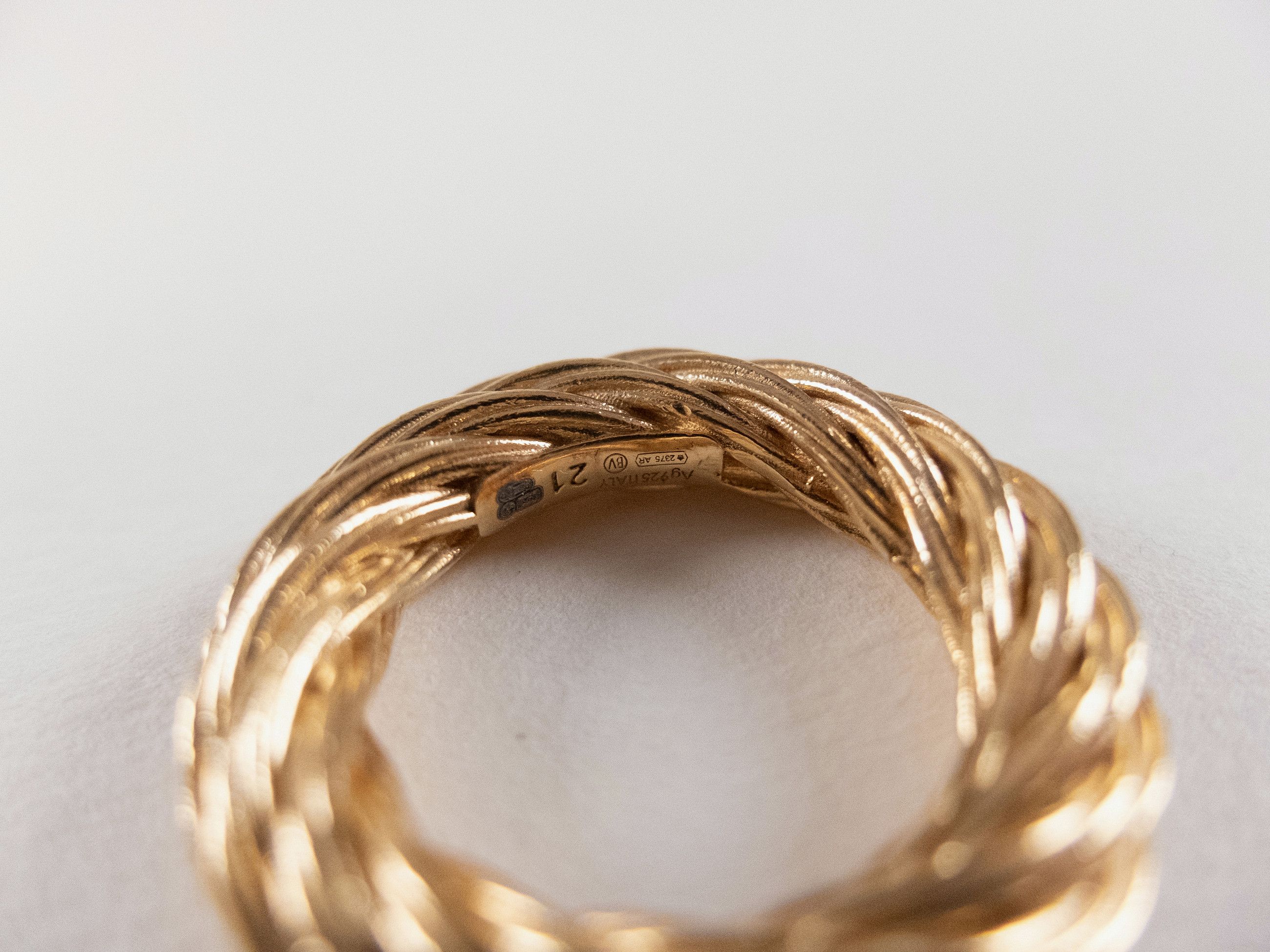 Bottega Veneta BOTTEGA VENETA Cord gold plated twisted silver ring 21 q Size ONE SIZE - 3 Thumbnail