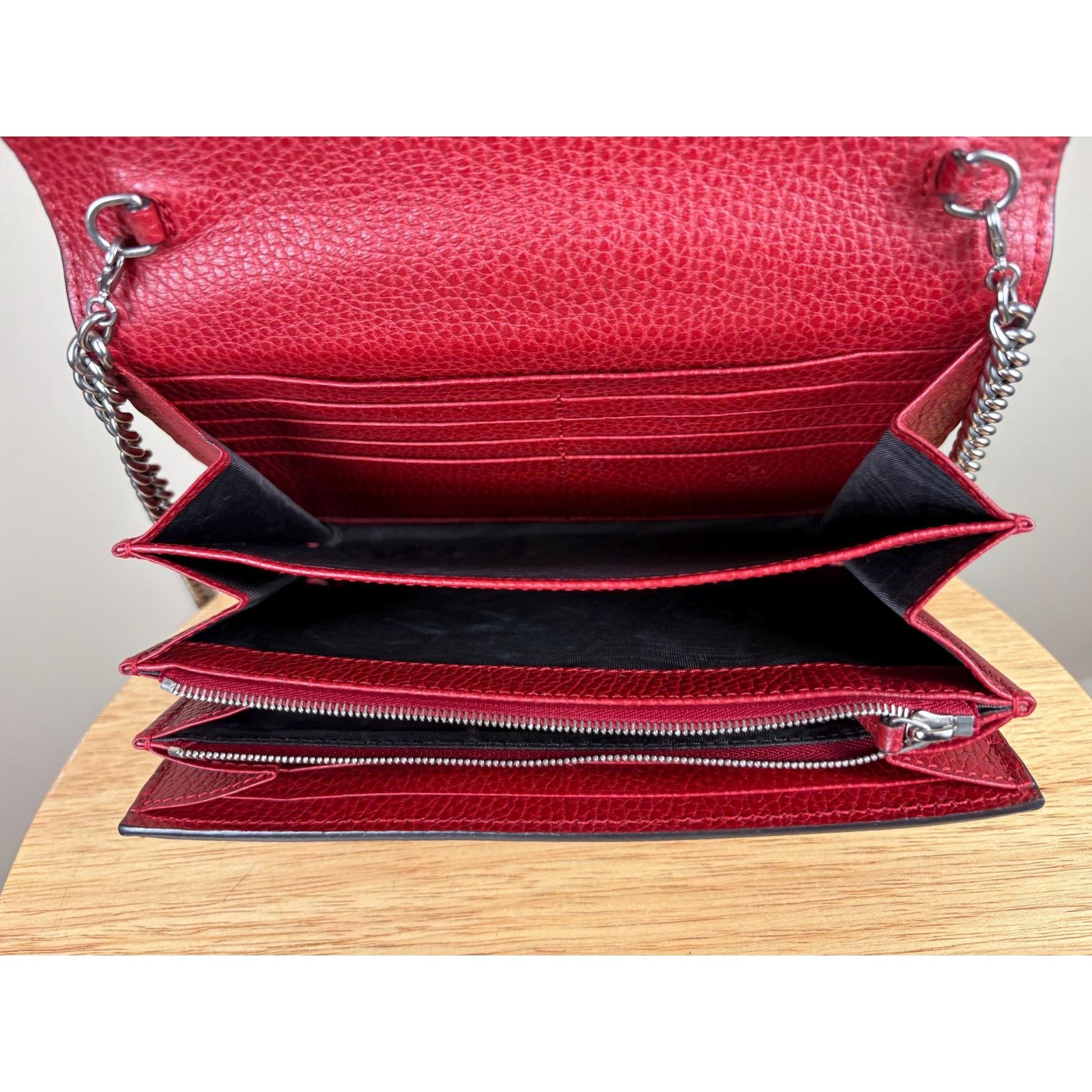 Gucci Authentic Gucci Calfskin Mini Dionysus Chain Wallet Red Size ONE SIZE - 8 Thumbnail