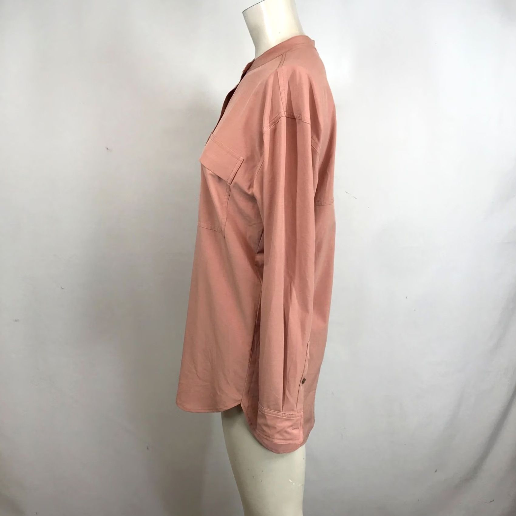 Prana prAna Womens Small Pink Long Sleeve Button Top Polyester Blend W-Pockets Size S / US 4 / IT 40 - 6 Thumbnail