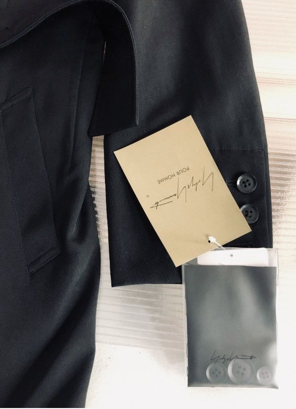 Yohji Yamamoto Yohji Yamamoto 🇯🇵 Pour Homme Nero Wool Dual Drape Coat 2 NWT Size US M / EU 48-50 / 2 - 11 Thumbnail