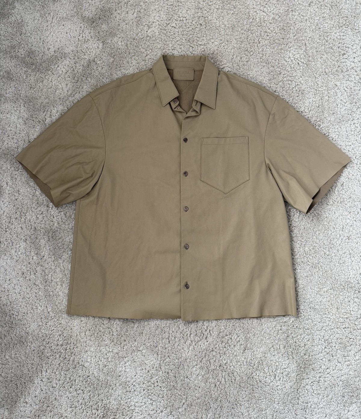 Prada Prada Leather Shirt Beige/Tan Size US L / EU 52-54 / 3 - 1 Thumbnail