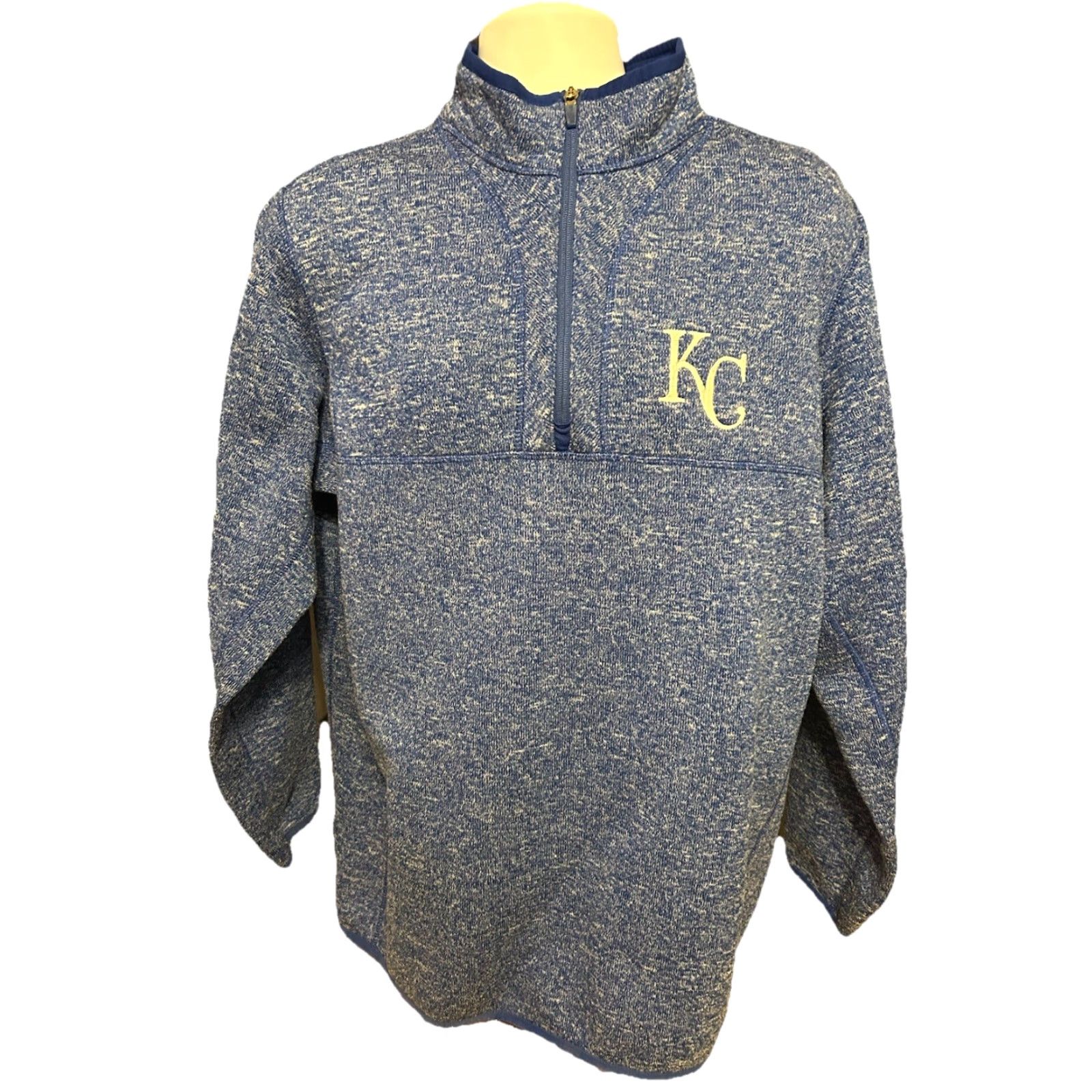 Vintage Antigua Kansas City Royals 1/4 Zip Pullover Men 2XL Heather Blue Size US XXL / EU 58 / 5 - 6 Thumbnail