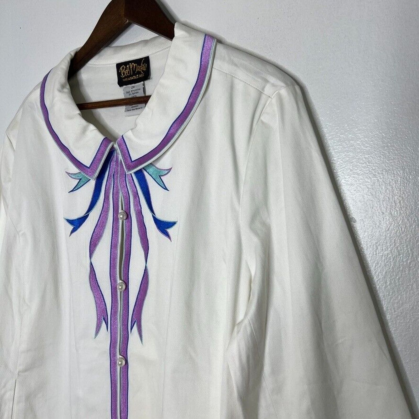 Bob Mackie Bob Mackie Wearable Art Embroidered Button Down 2X Size XXL / US 16-18 / IT 52-54 - 2 Preview
