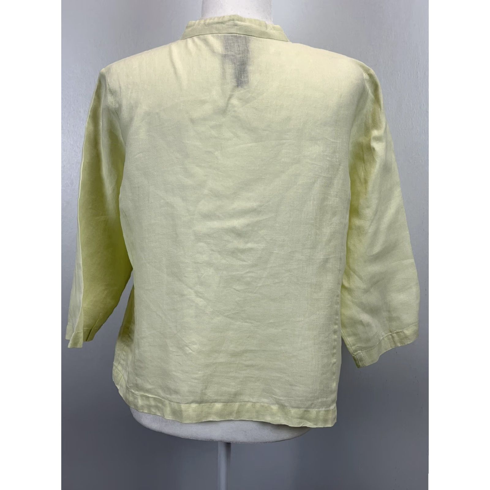 Eileen Fisher Eileen Fisher Linen Jacket Women's Medium Green Artsy Lagenlook Casual Long Sleeve Single Button Size M / US 6-8 / IT 42-44 - 2 Thumbnail
