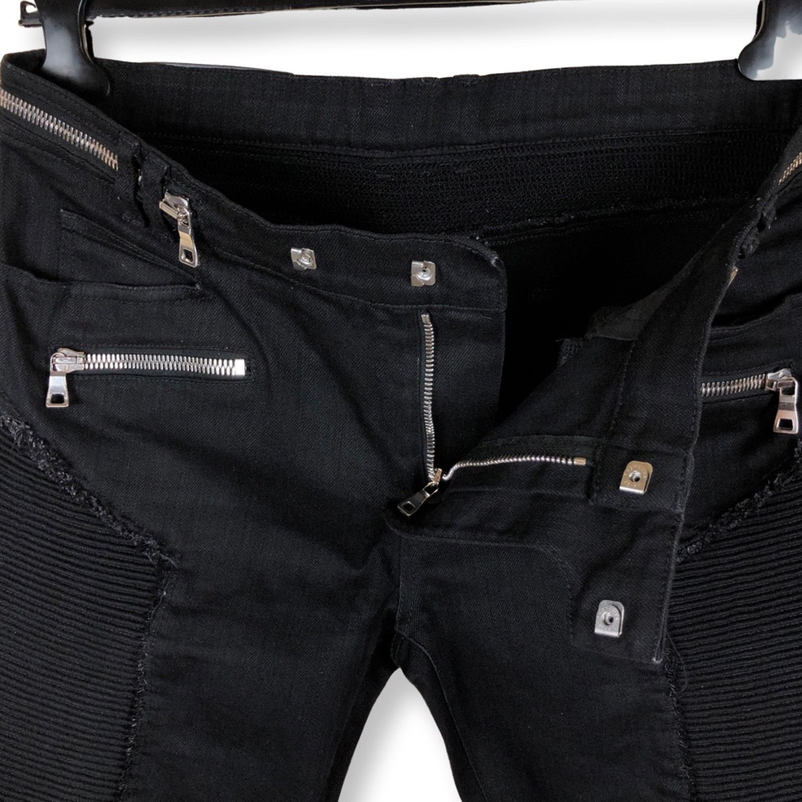 Balmain Balmain Distressed Biker Jeans in Black Size US 34 / EU 50 - 12 Thumbnail