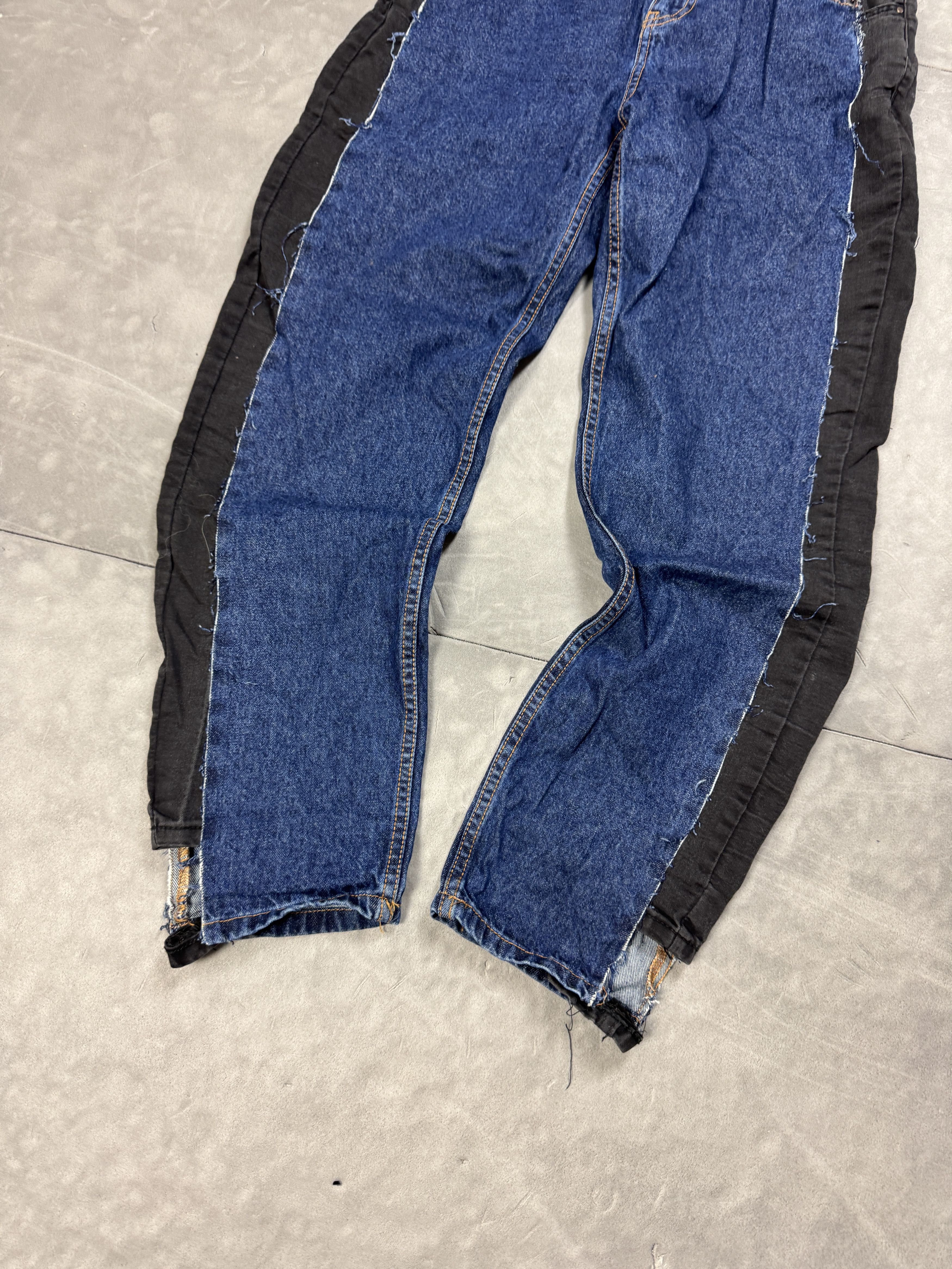 Vintage Custom 2-in-1 Distressed Washed Denim Jeans (S) y2k 90s Size 27" / US 4 / IT 40 - 3 Thumbnail