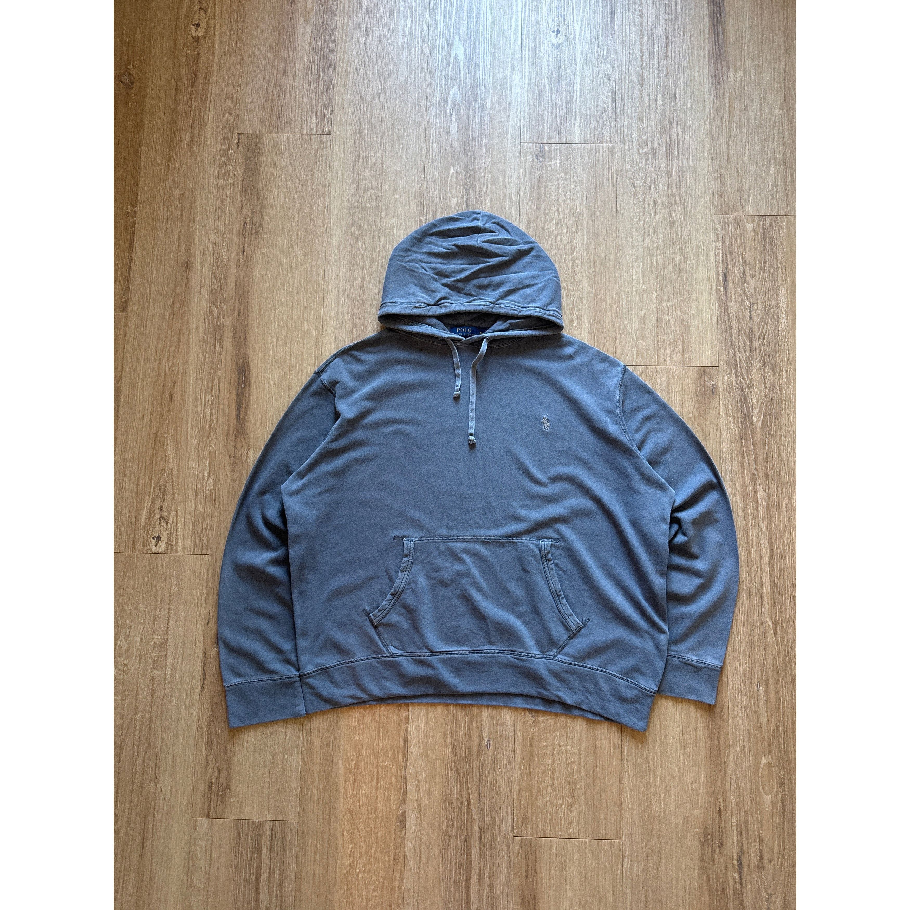 Polo Ralph Lauren Polo Ralph Lauren Faded Grey Lightweight Hoodie Size US XL / EU 56 / 4 - 1 Thumbnail