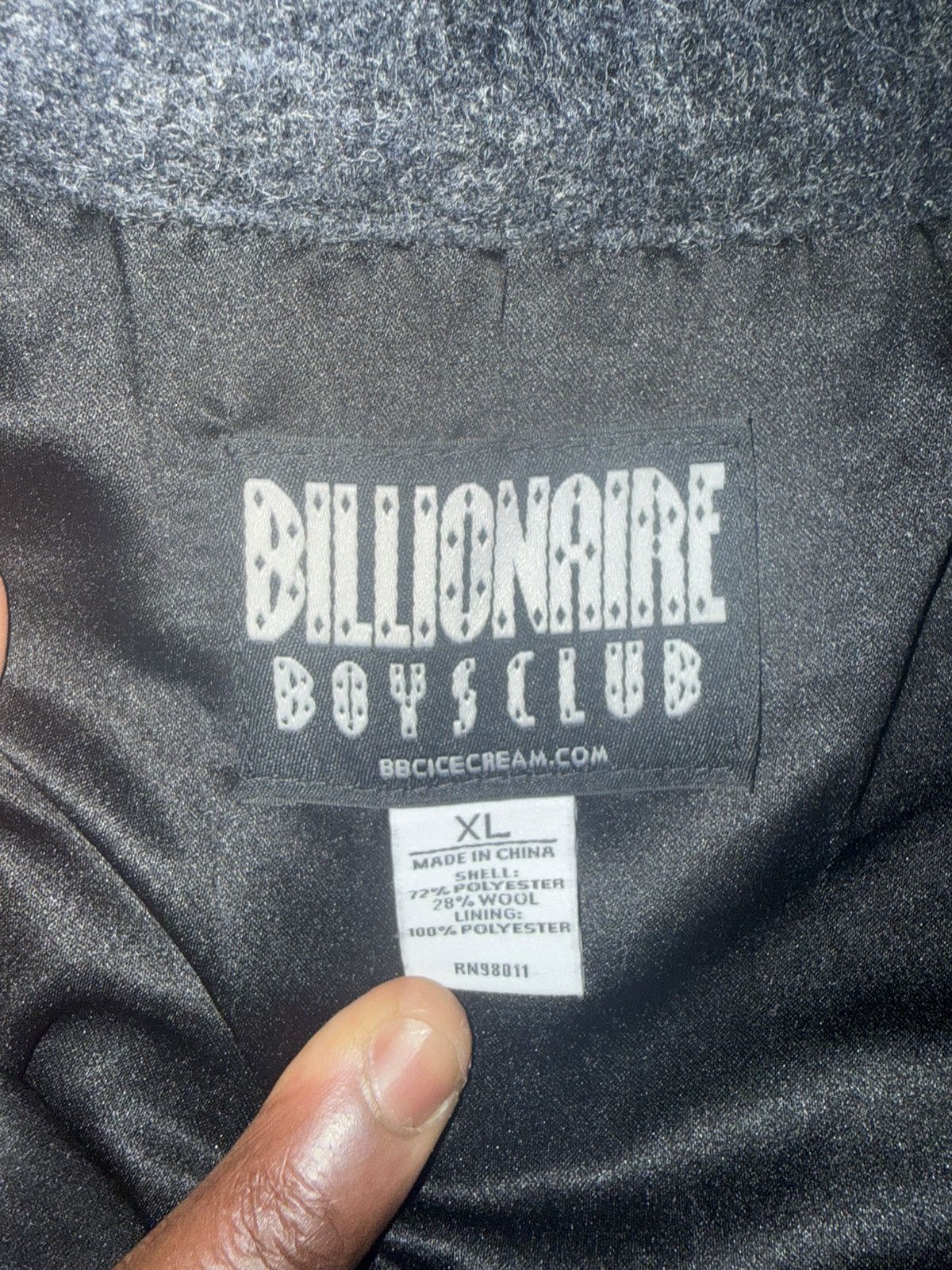 Billionaire Boys Club Billionaire Boys Club Wool Varsity Jacket – Charcoal Grey Size US XL / EU 56 / 4 - 2 Thumbnail