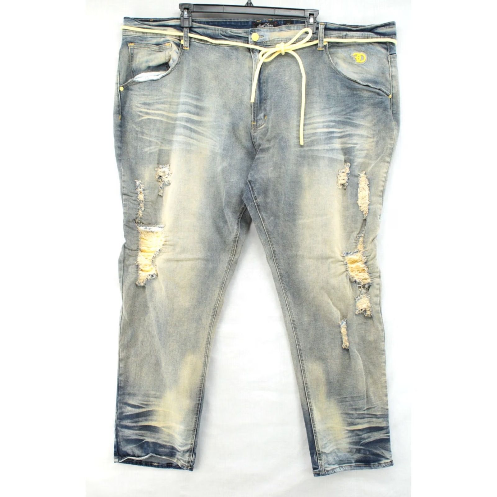 Vintage Frost Jeans Mens 54X33 Light Blue Gorpcore Grunge Distressed 5-Pocket Denim Regular Straight Big & Tall 54 Mens Jeans Size US 38 / EU 54 - 2 Thumbnail