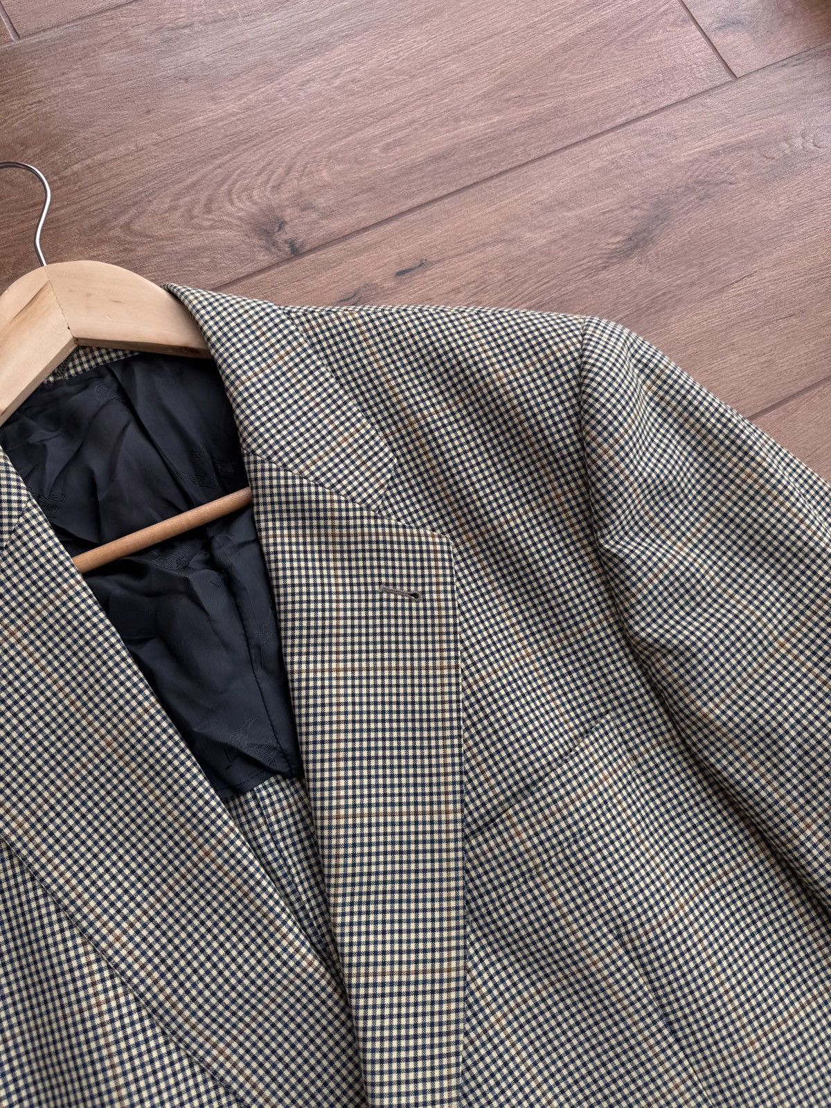 Burberry × Vintage Vintage Burberry Checkered Luxury Two Buttons Blazer Size 46L - 6 Thumbnail